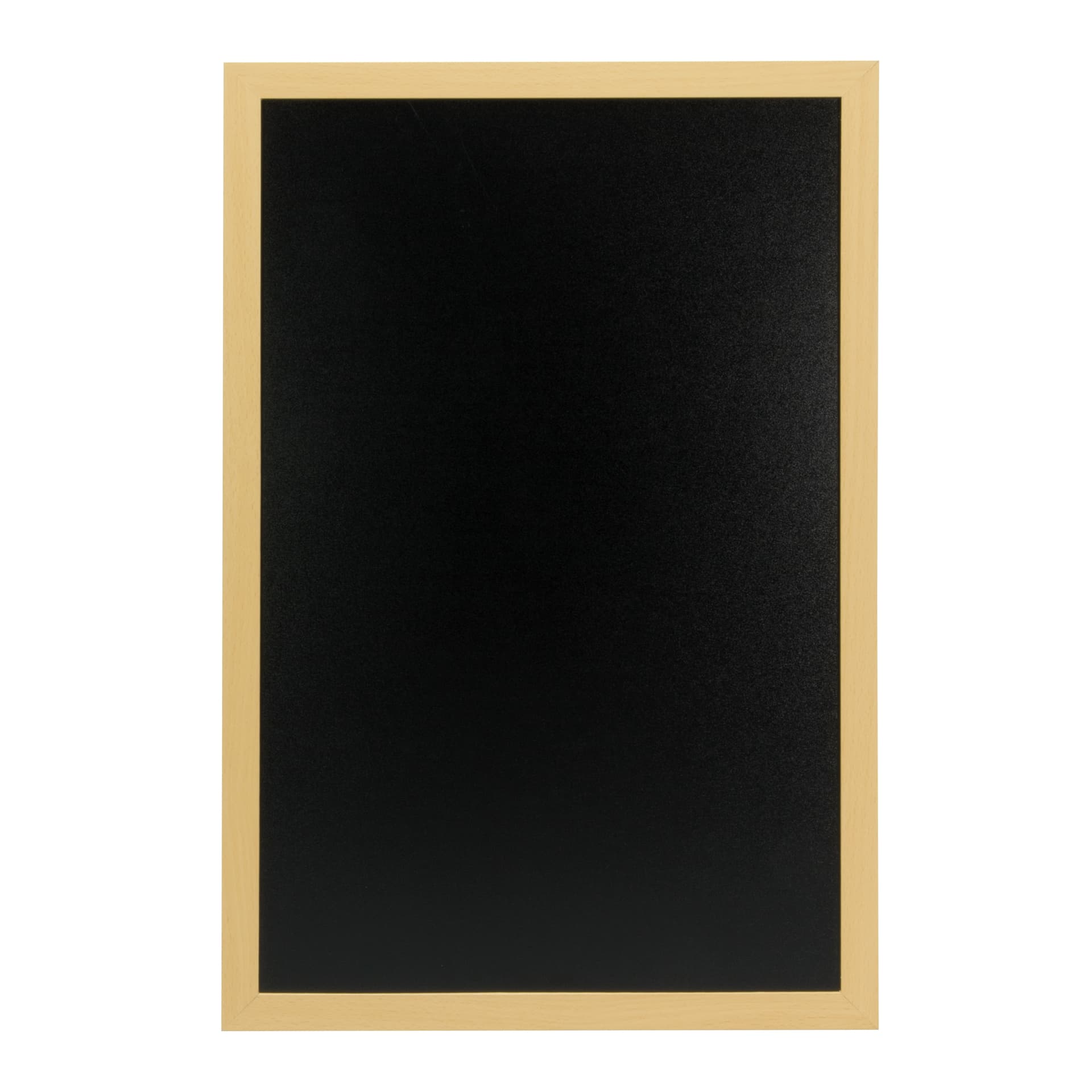 Securit® Ardoise murale "Woody" - Bois finition teck laqué - Feutre-craie et kit de montage inclus - 40x60cm