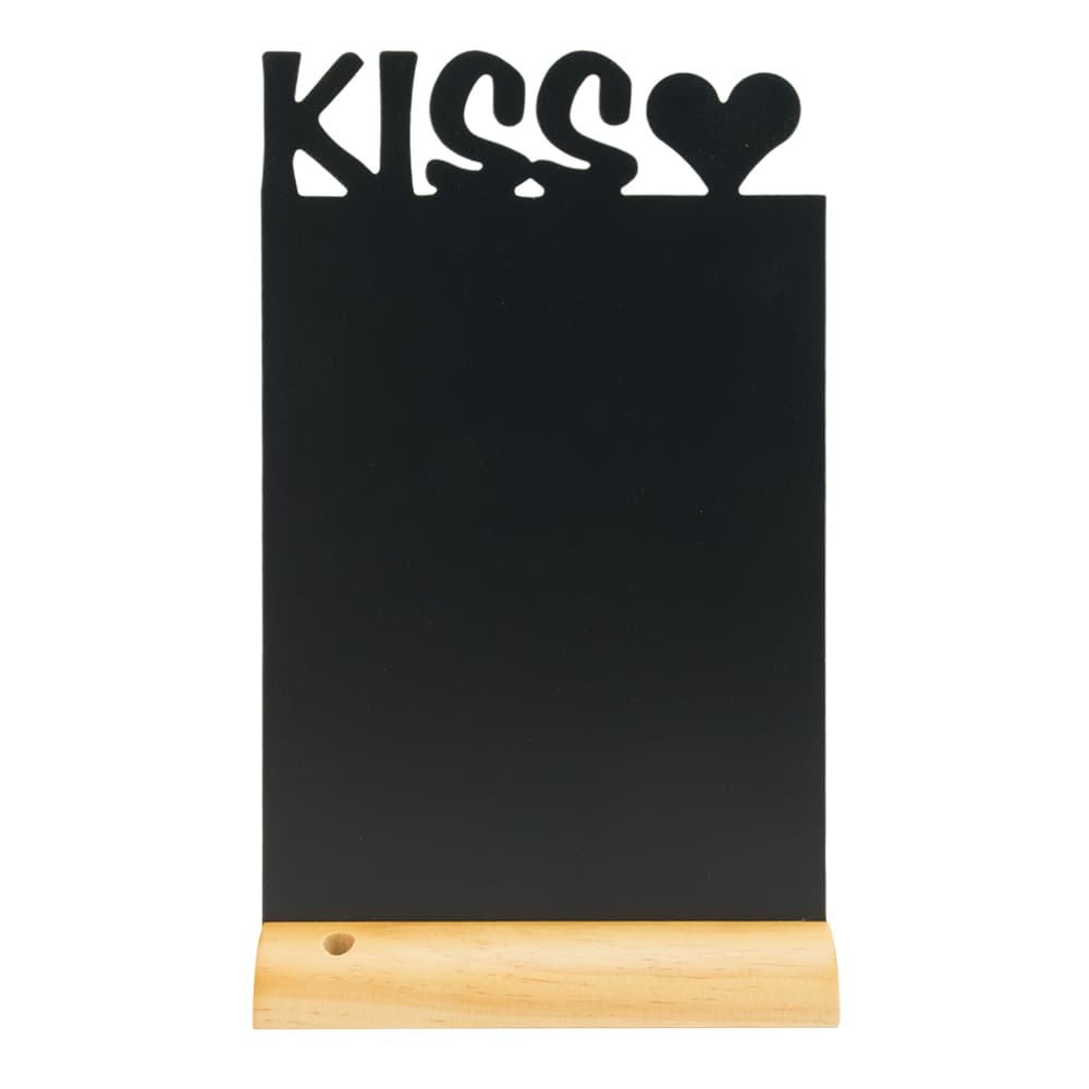 Securit® Silhouette bacio ardesia - Base in legno - Pennarello gessetto incluso