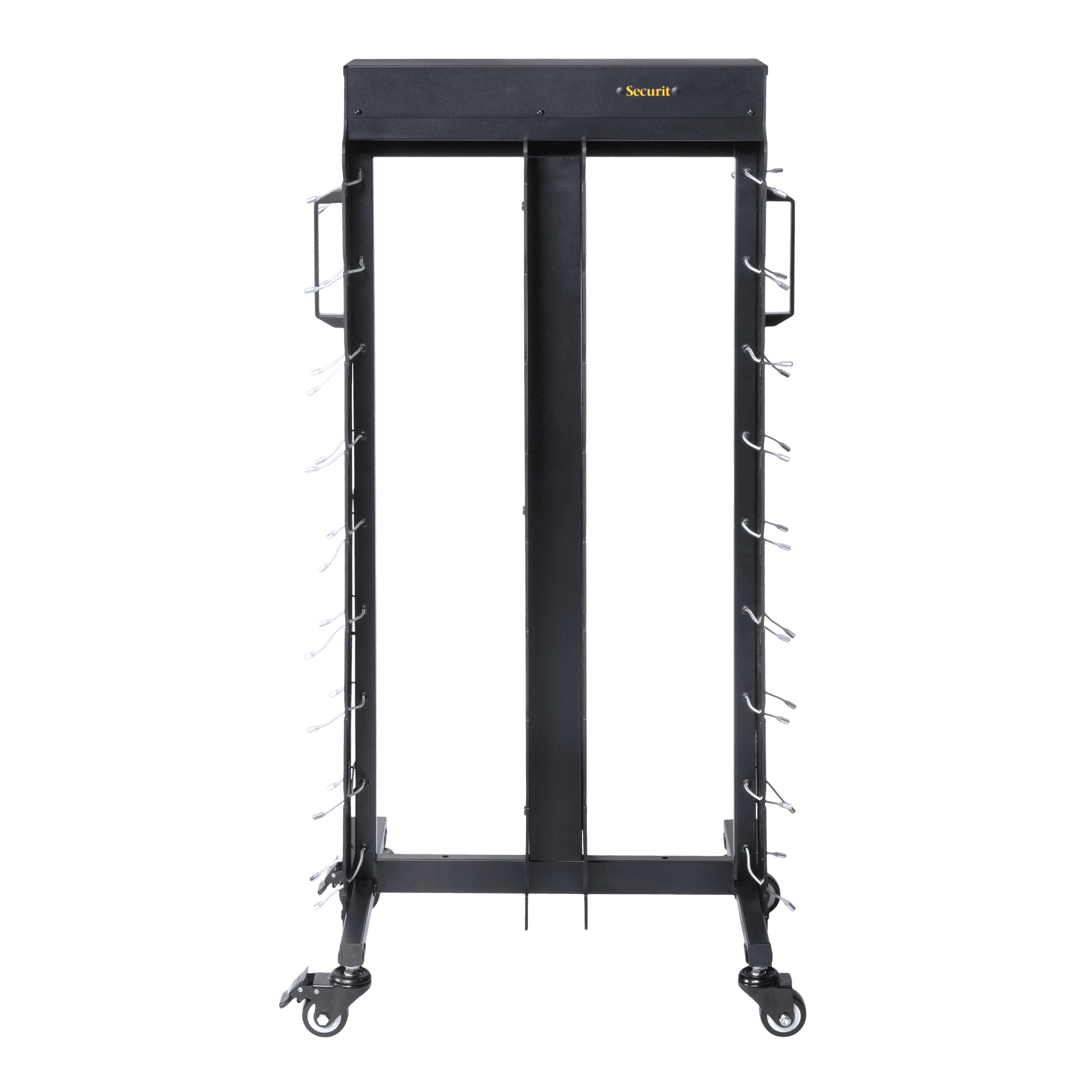 Securit® Chariot de chargement de 36 lampes de table LED - Connecteurs magnétiques - Aluminium - 4 roulettes