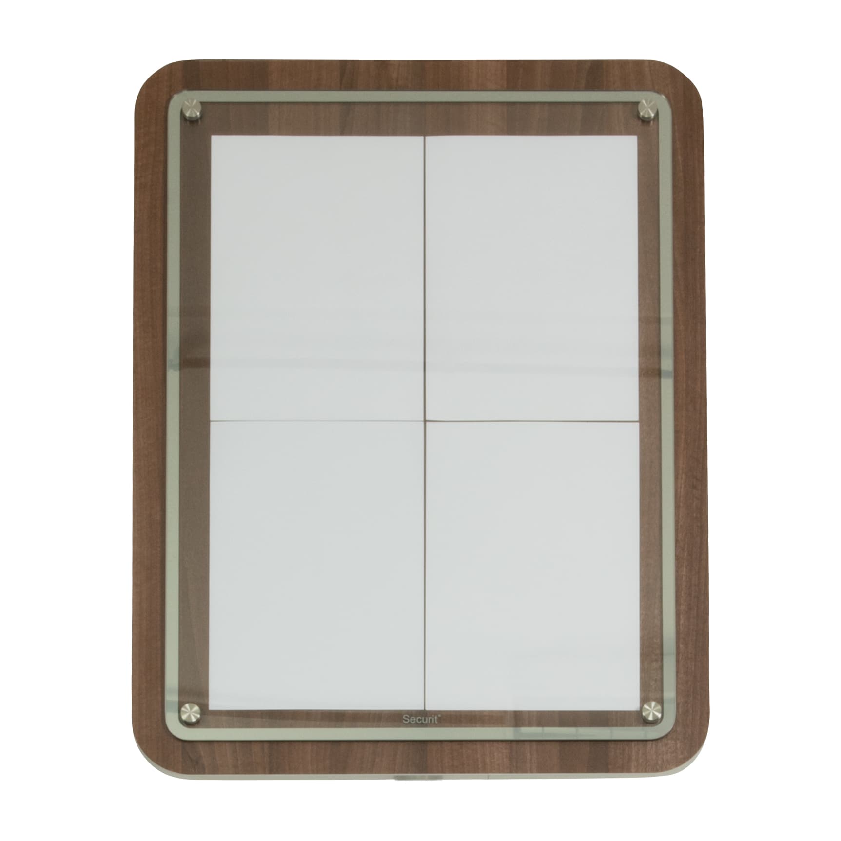 Securit® Apresentador Glass star madeira com placa de vidro - Nogueira - 4x A4