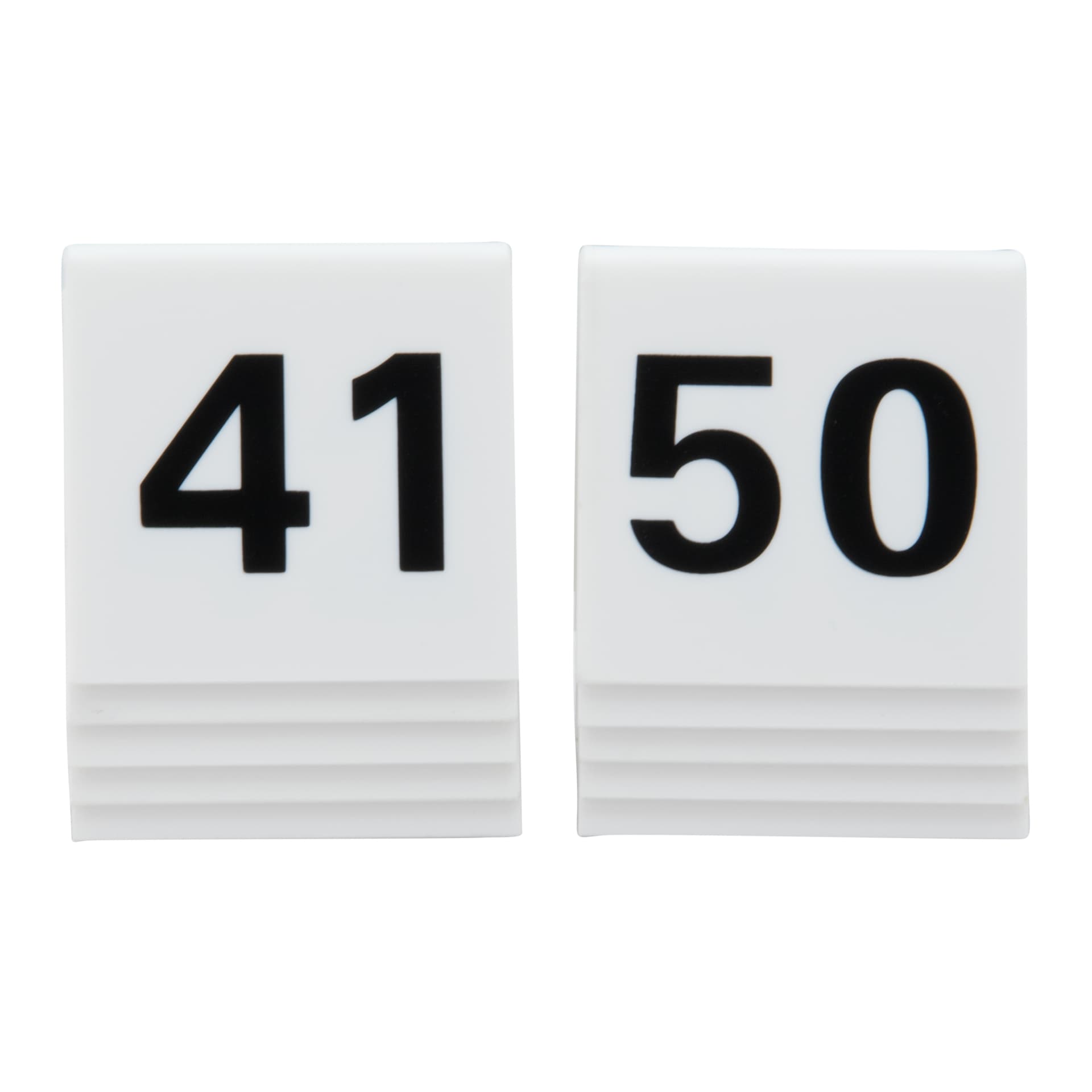 Securit® Lot de 10 Numéros de table de 41-50 - Acrylique blanc avec chiffres noirs