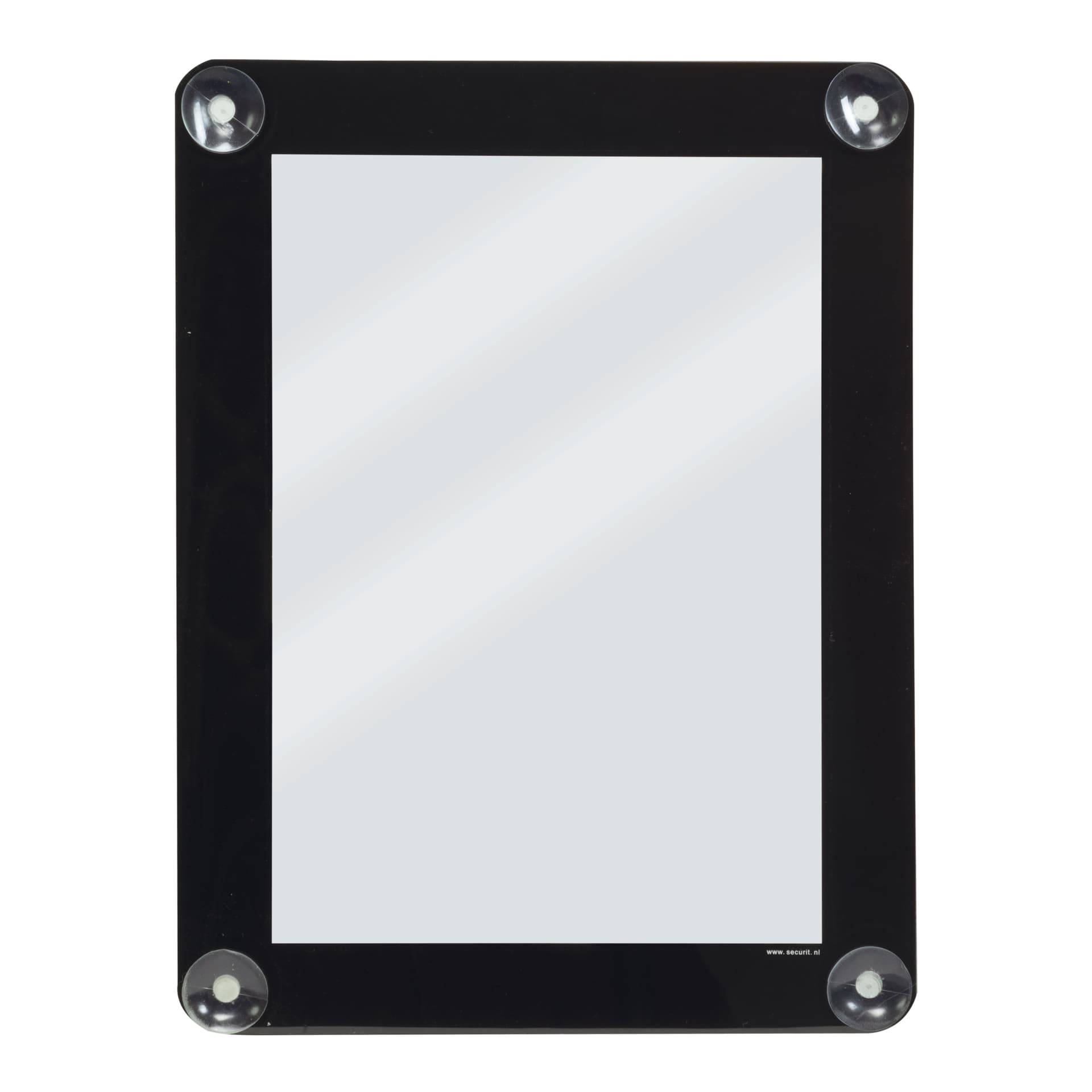 Securit® Porte-affiche A4 pour vitrine - Noir - Avec 4 ventouses - Double-face
