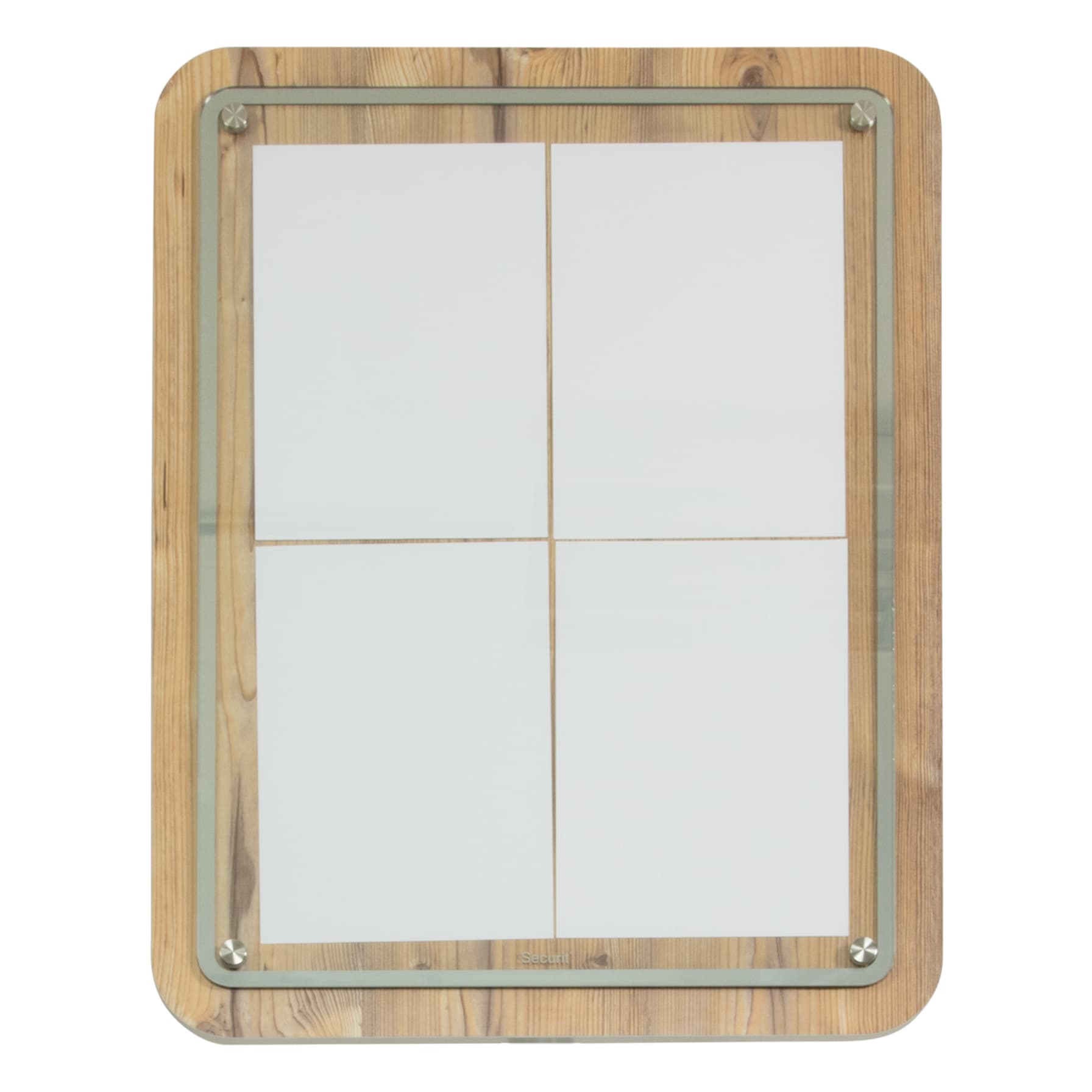 Securit® Apresentador Glass star madeira com placa de vidro - Carvalho - 4x A4