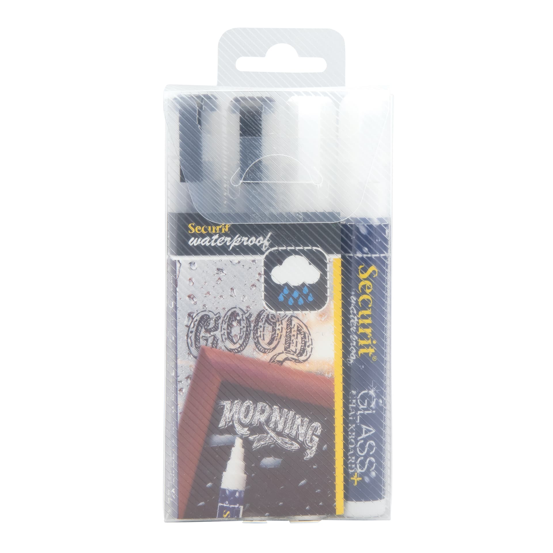 Securit® Set 2 pennarelli a gesso waterproof bianco e nero - punta 2-6mm