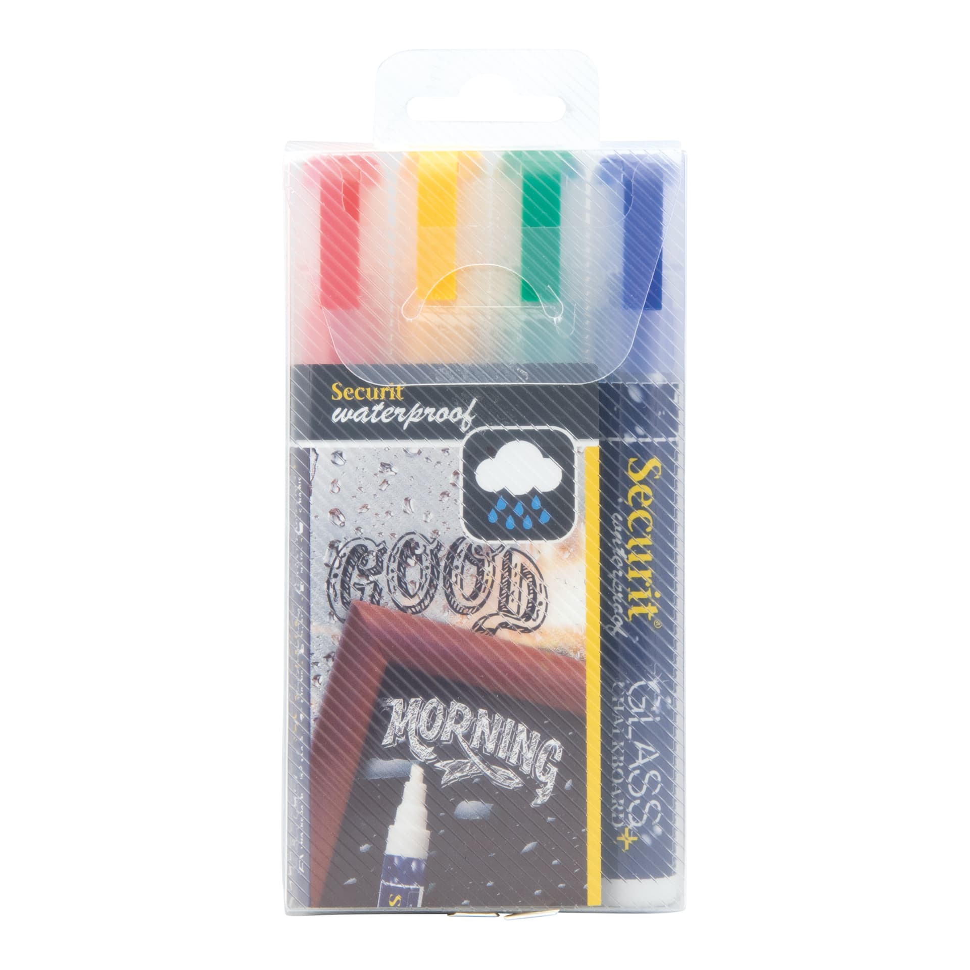 Securit® Set 4 pennarelli a gesso waterproof colori assortiti - punta 2-6mm