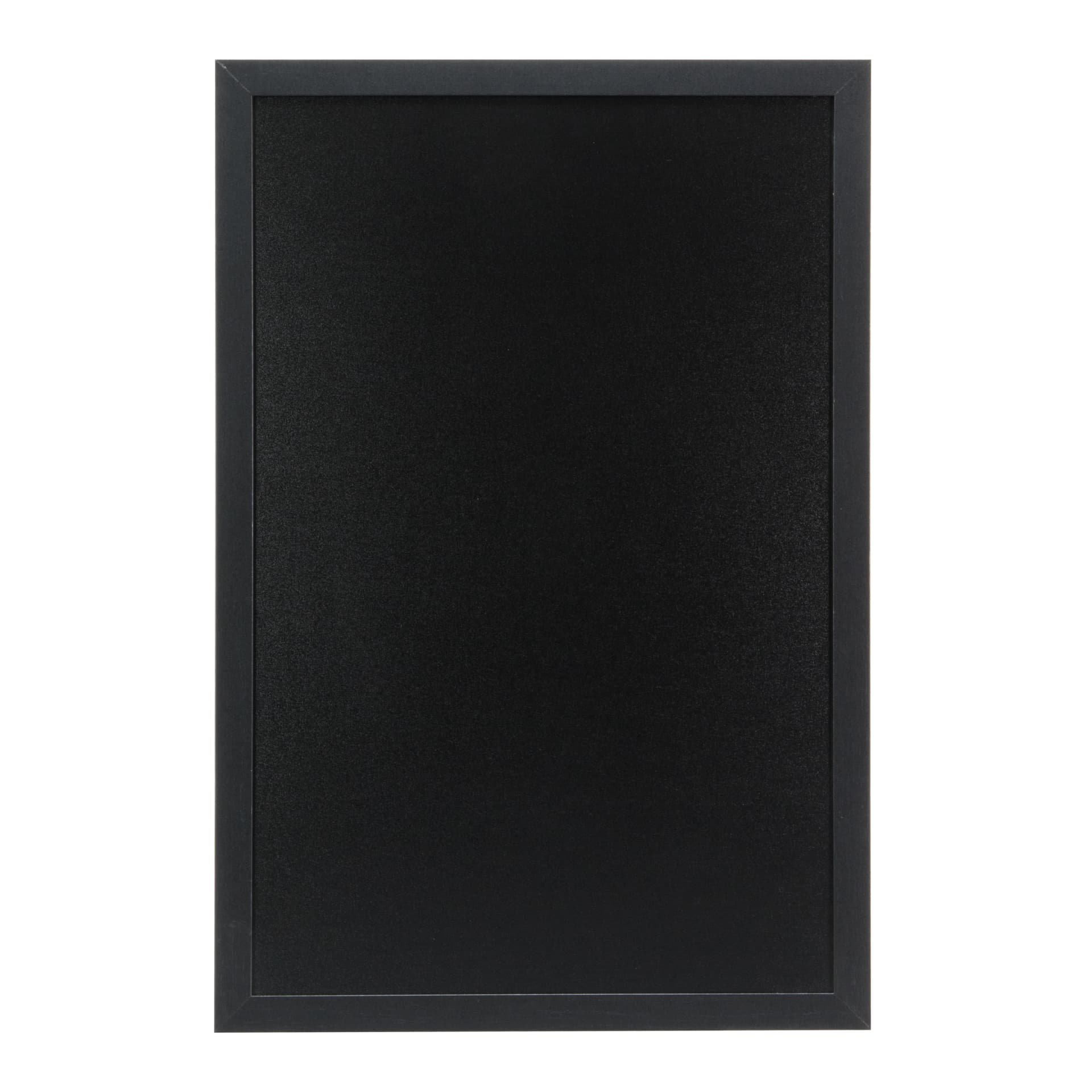 Securit® Ardoise murale "Woody" - Bois finition noir laqué - Feutre-craie et kit de montage inclus - 40x60cm