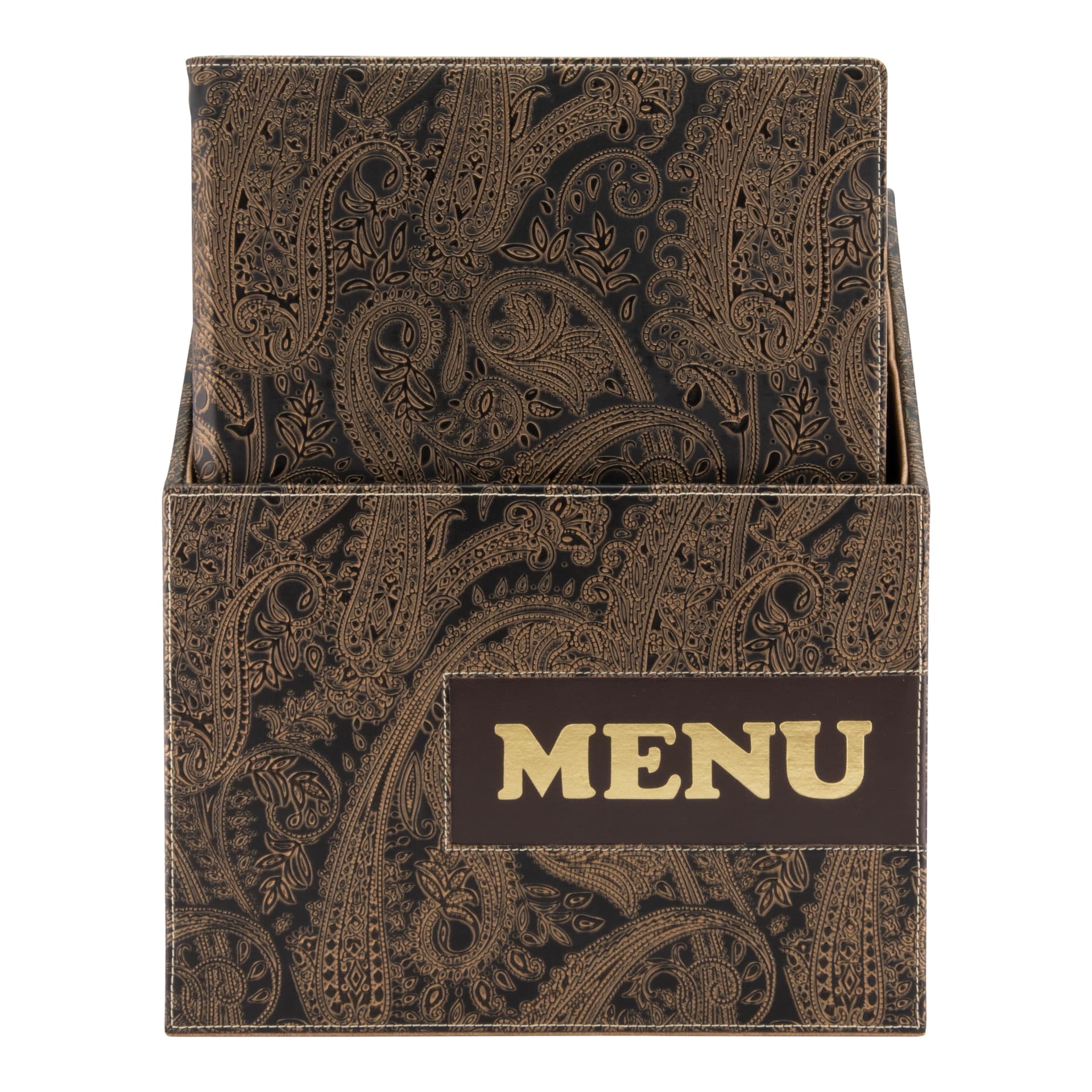 Securit® Boite contenant 10 Protège-menus A4 "Design" - Paisley - 4 vues
