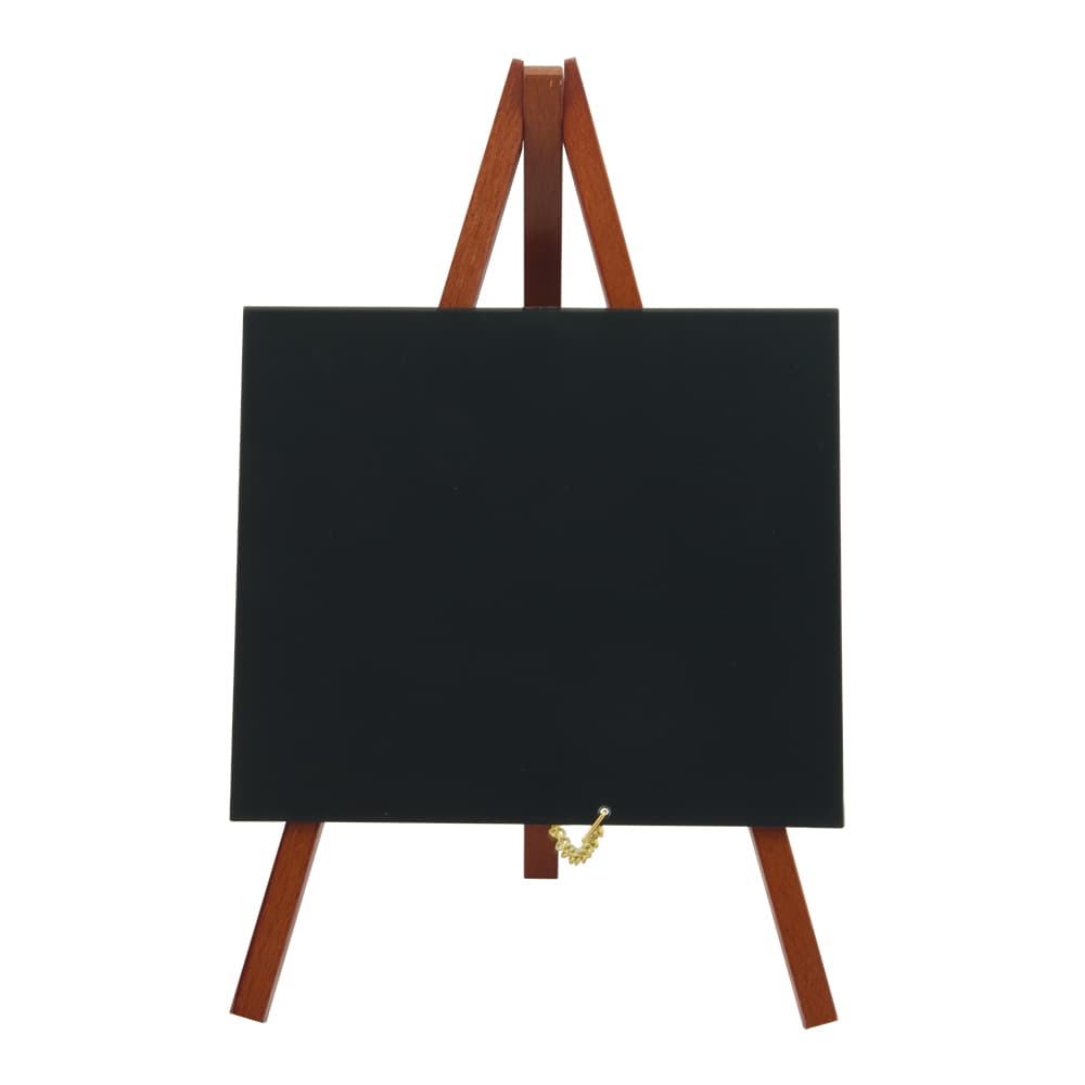 Securit® Mini Ardoise de table sur chevalet - Bois finition acajou laqué - Feutre-craie inclus