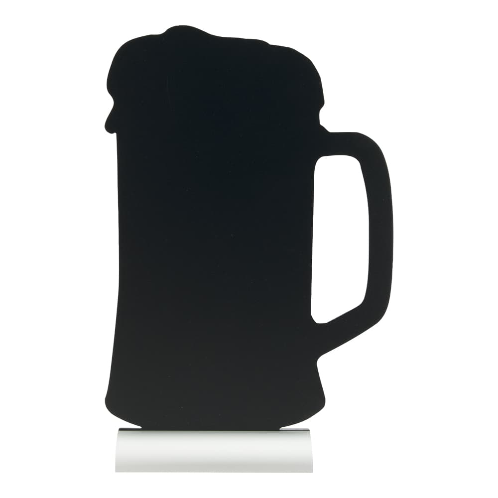 Securit® Ardoise de table - Silhouette Bière - Socle en aluminium - Feutre-craie inclus