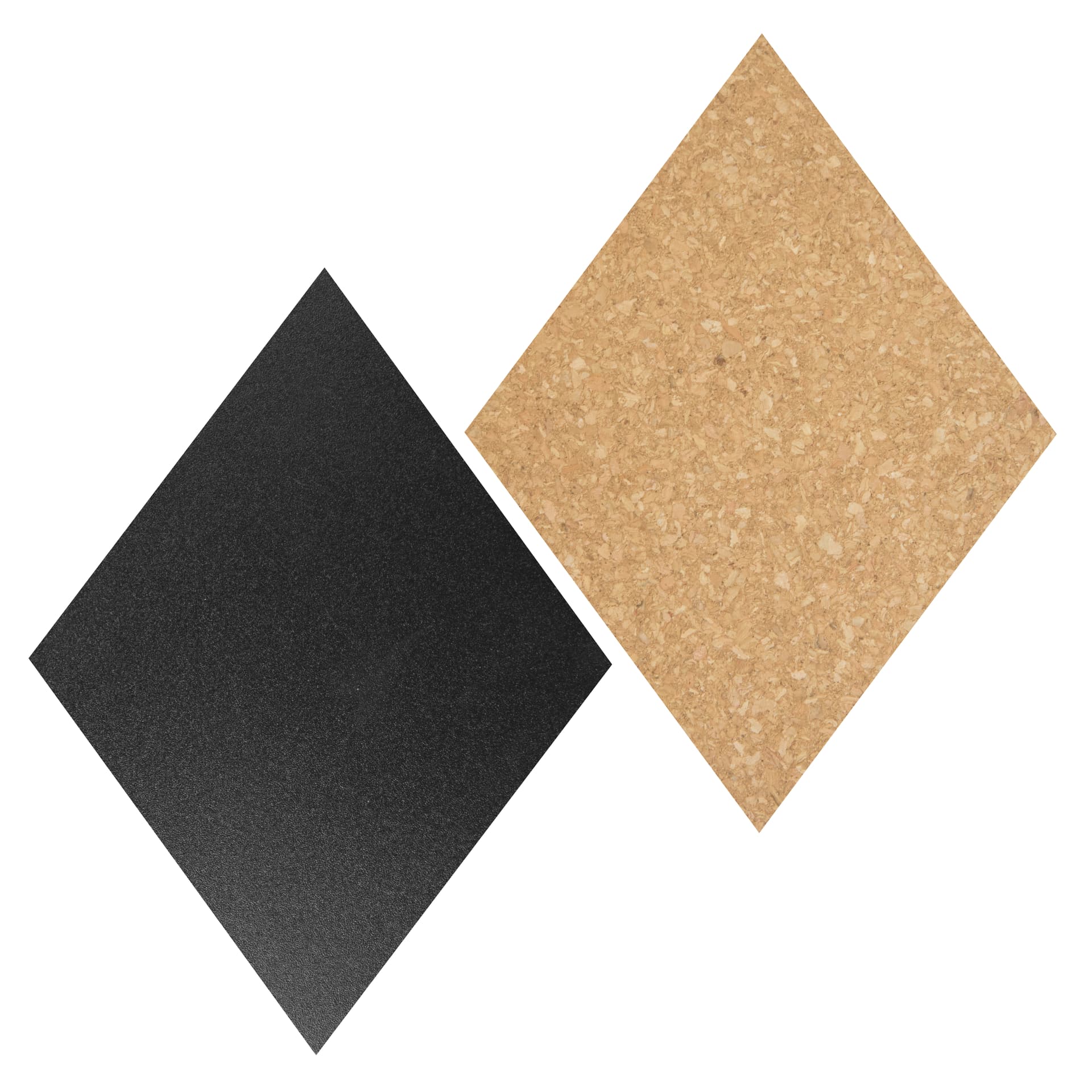 Securit® Lot de 7 Ardoises et tableaux muraux en liège (4 ardoises et 3 tableaux en liège) - Silhouette Diamant - Feutre