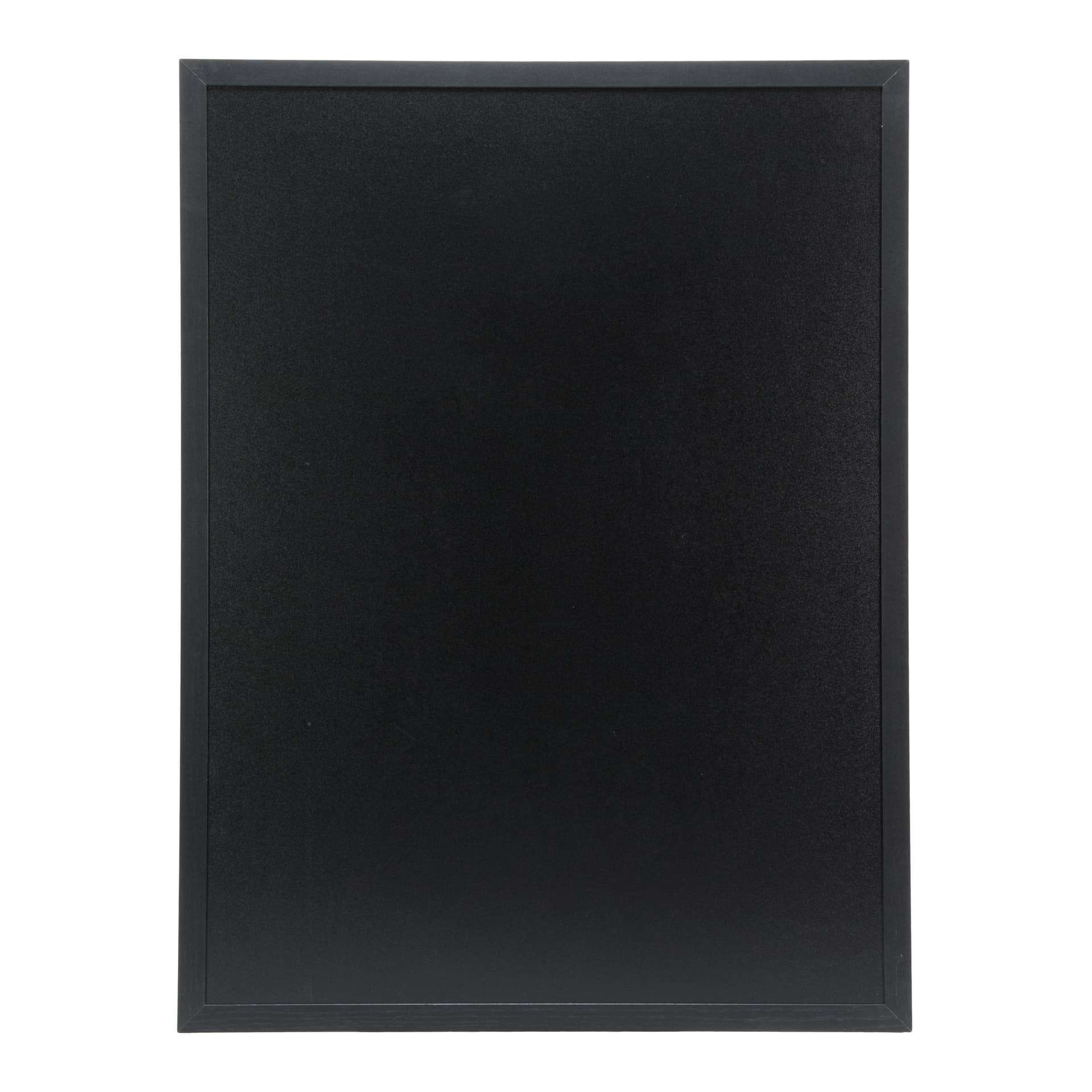 Securit® Ardoise murale "Woody" - Bois finition noir laqué - Feutre-craie et kit de montage inclus - 60x80cm