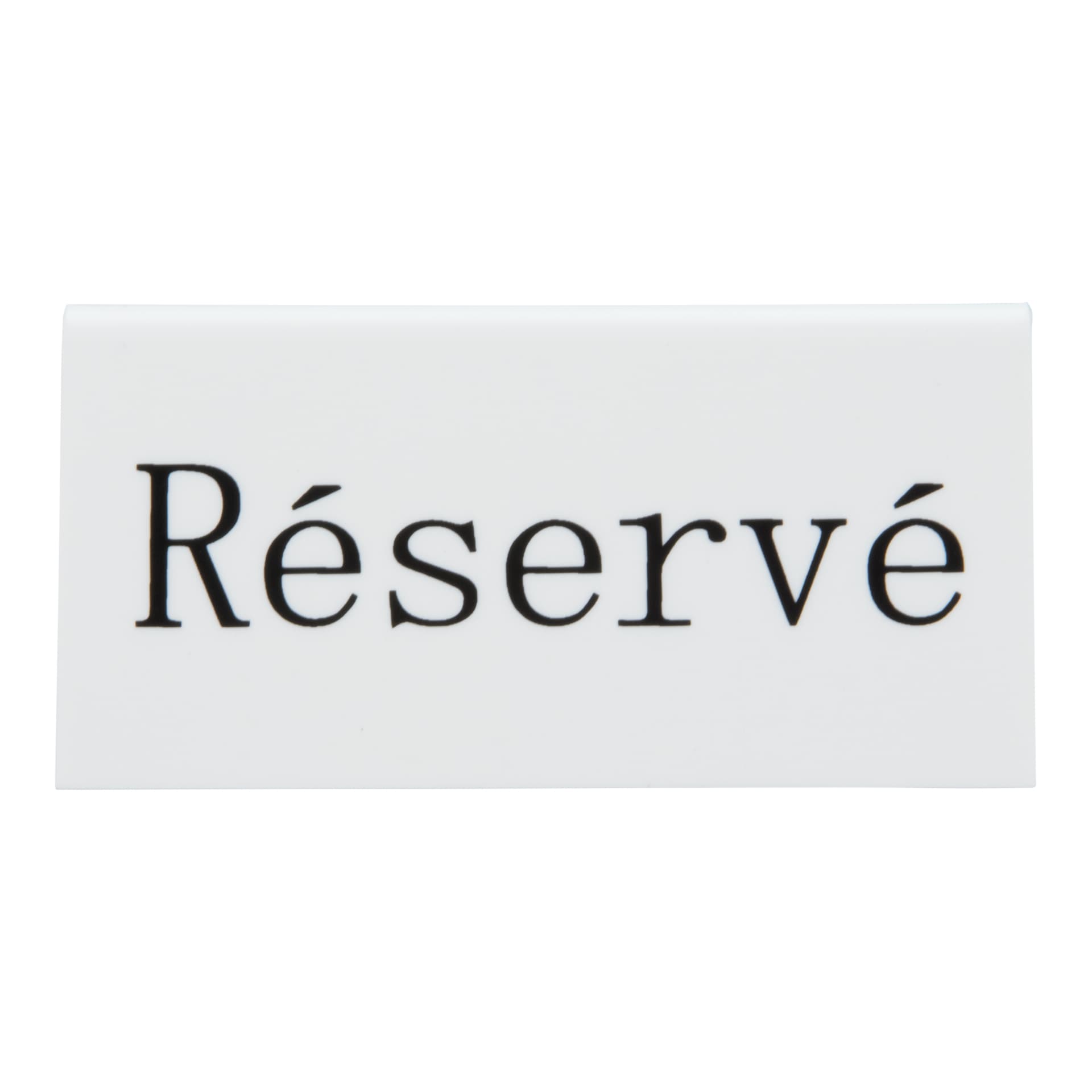 Securit® Lot de 5 Chevalets réservation de table "Réservé" (Français) - Acrylique blanc avec lettres noirs