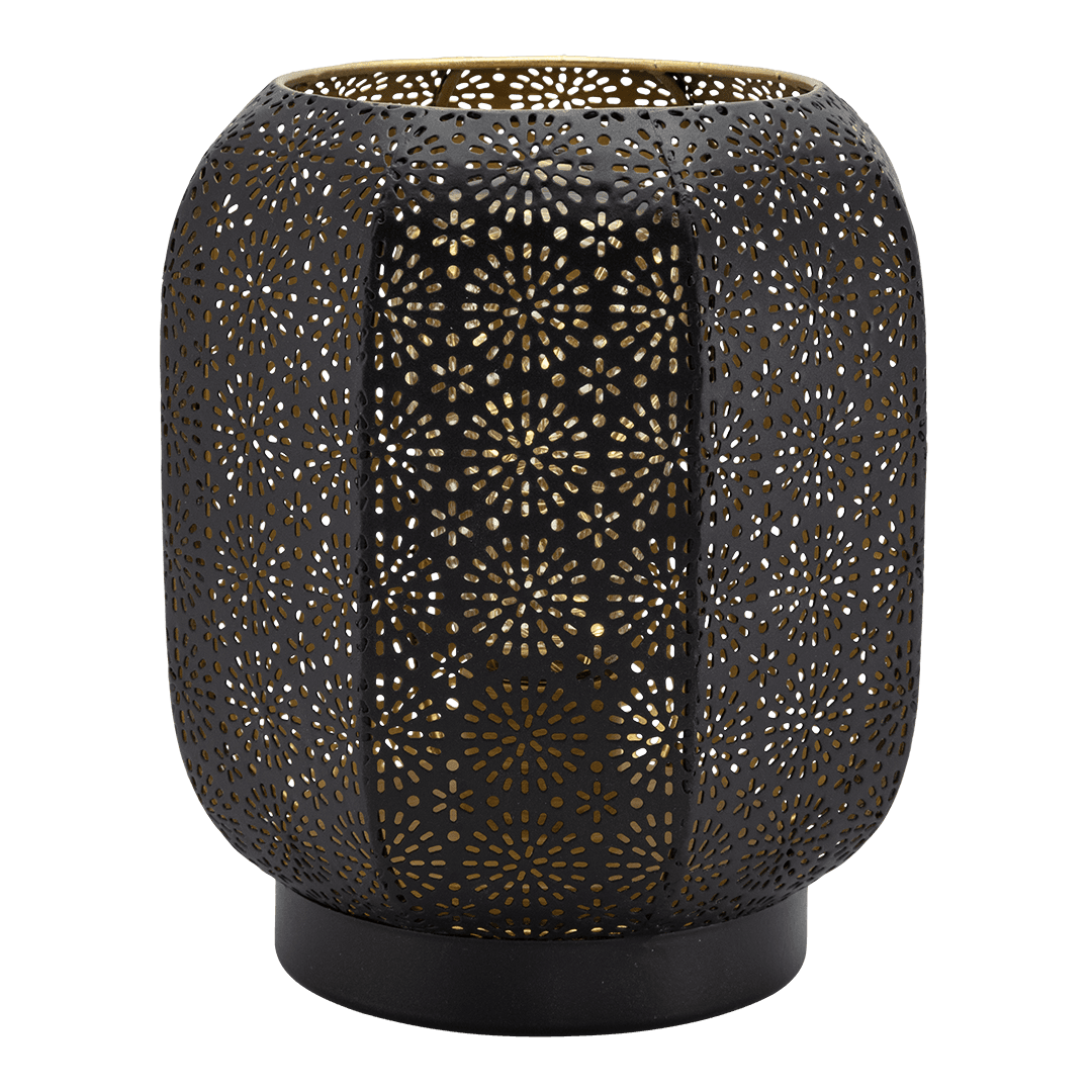 Securit® Lampe de table LED sans fil "Marrakech" - Noir/Doré - Intérieur/Extérieur - Câble magnétique inclus