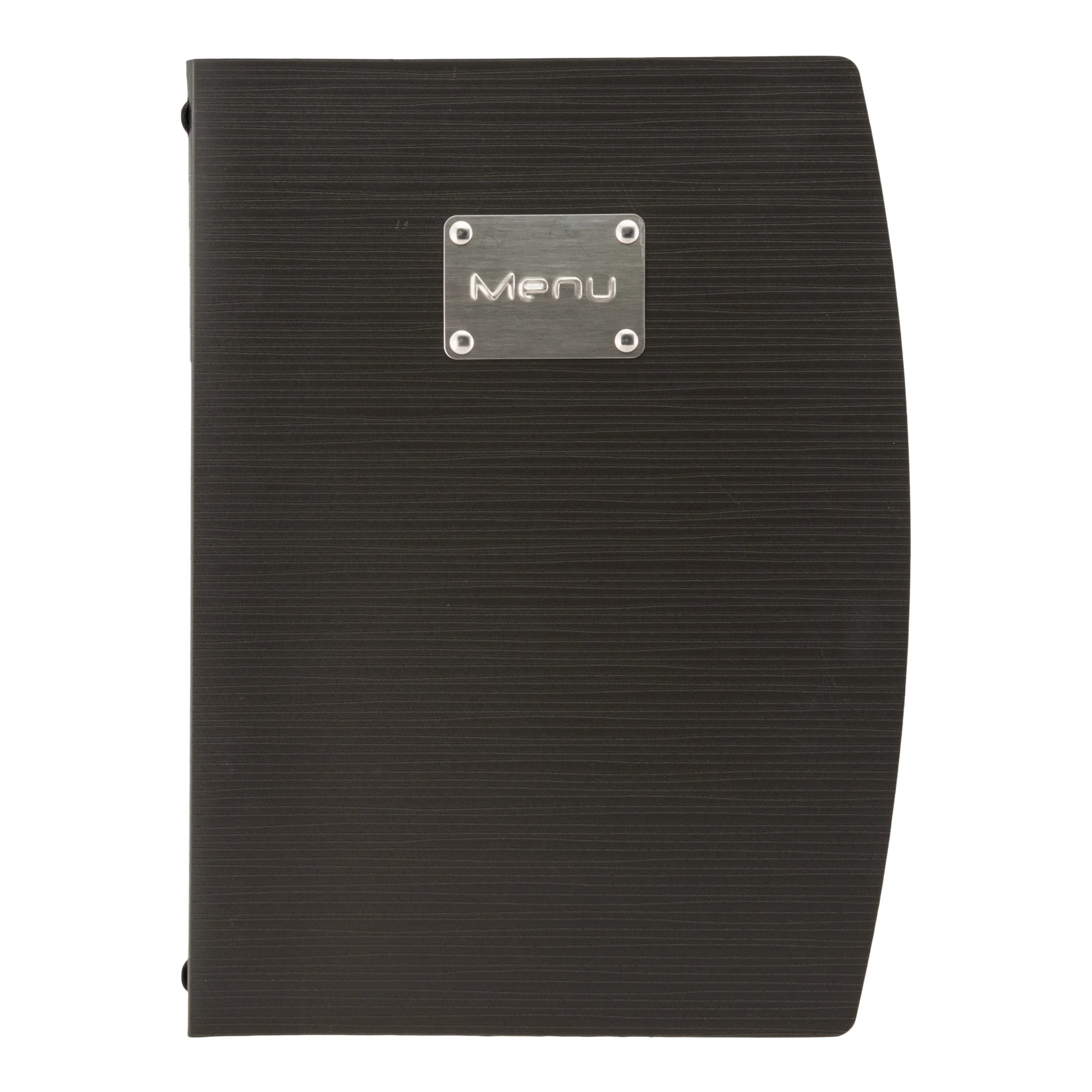 Securit® Protège-menu A4 "Rio" - Noir - Plaque "Menu" incluse - 4 vues