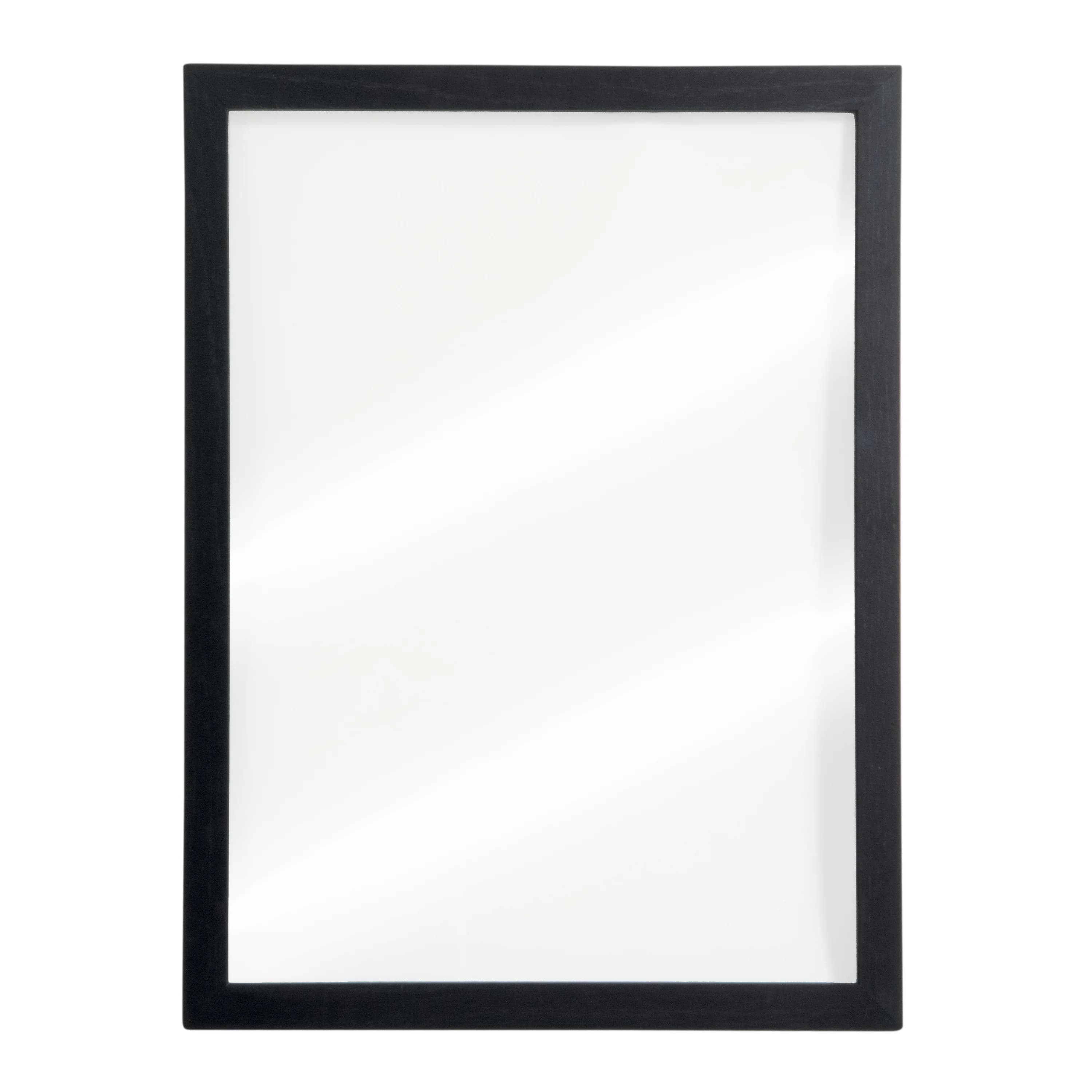 Securit® Ardoise murale "Woody" Transparent - Bois finition noir laqué - 2 Feutres-craie (Noir et Blanc) et kit de monta