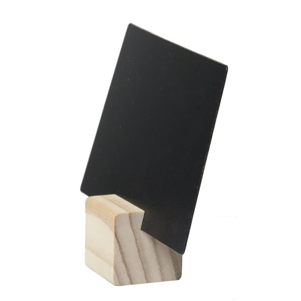 Securit® Lot de 6 Portes-étiquettes en bois + 6  Étiquettes Ardoises - Suport vertical à partir d'une surface horizontal