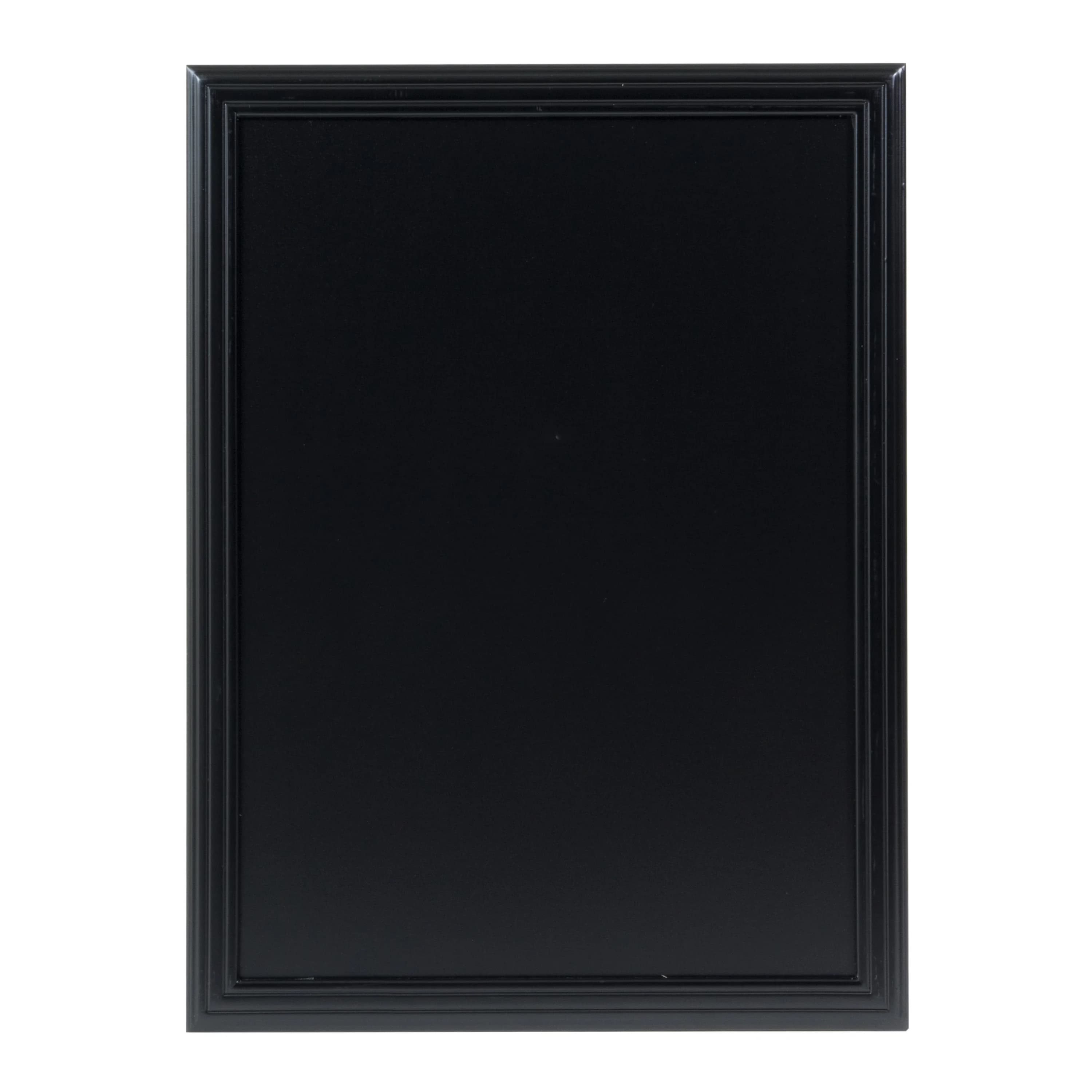 Securit® Ardoise murale "Universal" - Bois finition noir laqué - Kit de montage inclus - 60x80cm