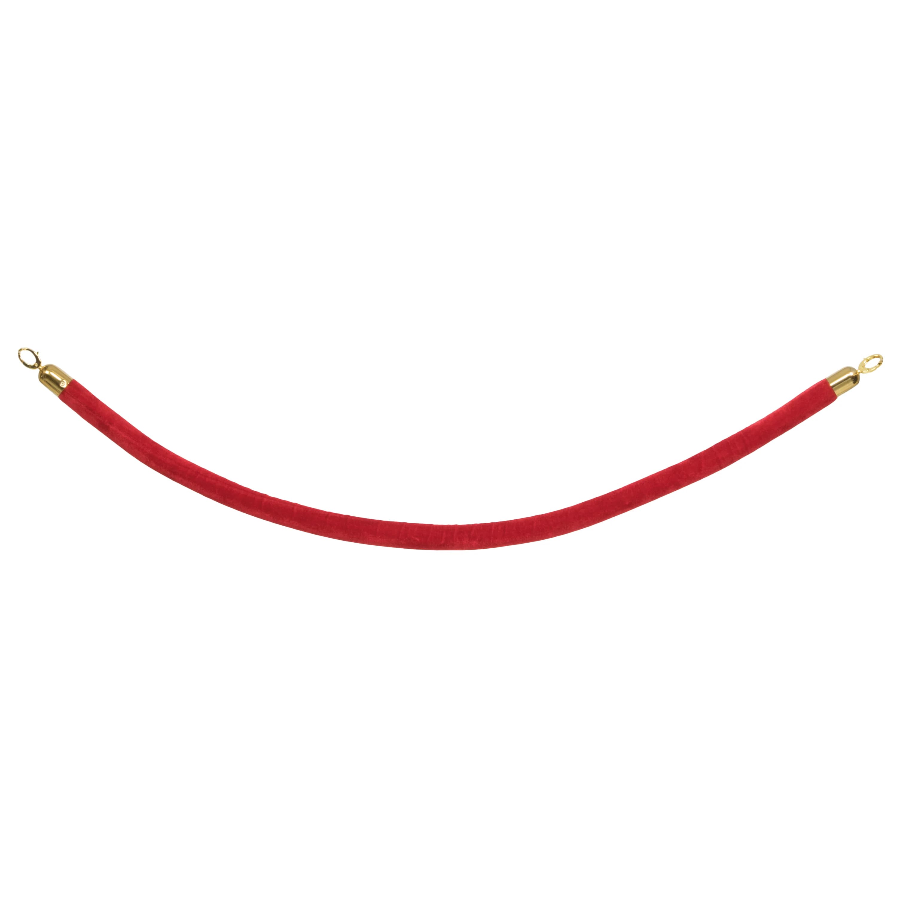 Securit® Corde en velours pour Poteau d'accueil "Classic" - Rouge - Embouts Dorés - 150cm