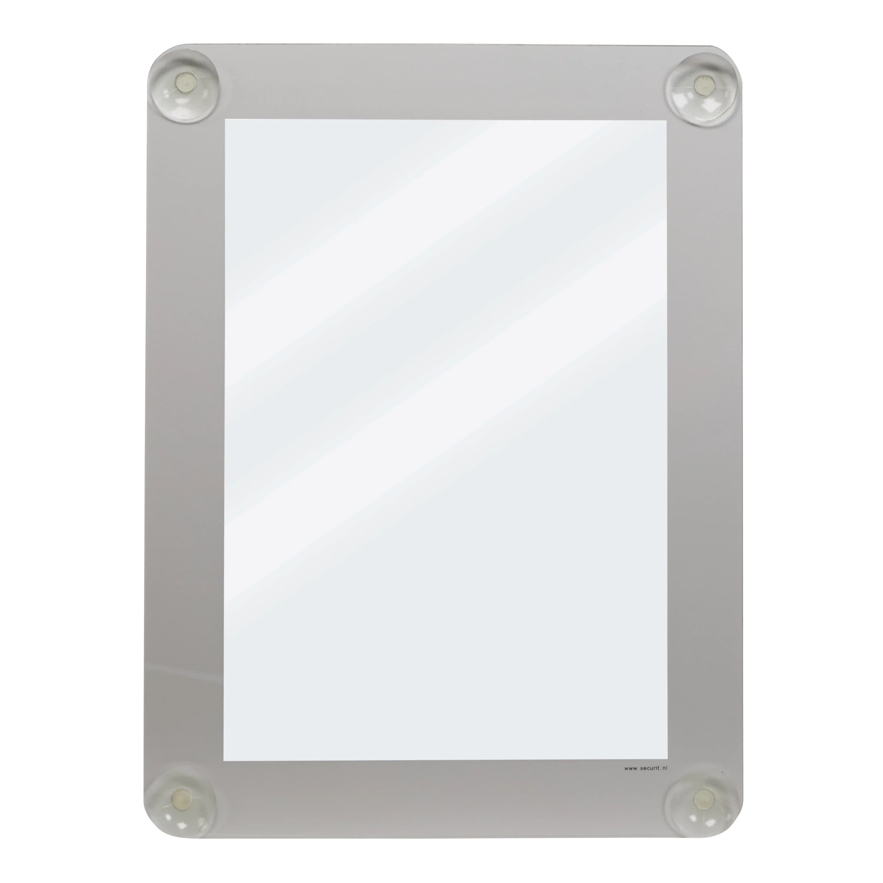 Securit® Porte-affiche A4 pour vitrine - Gris - Avec 4 ventouses - Double-face