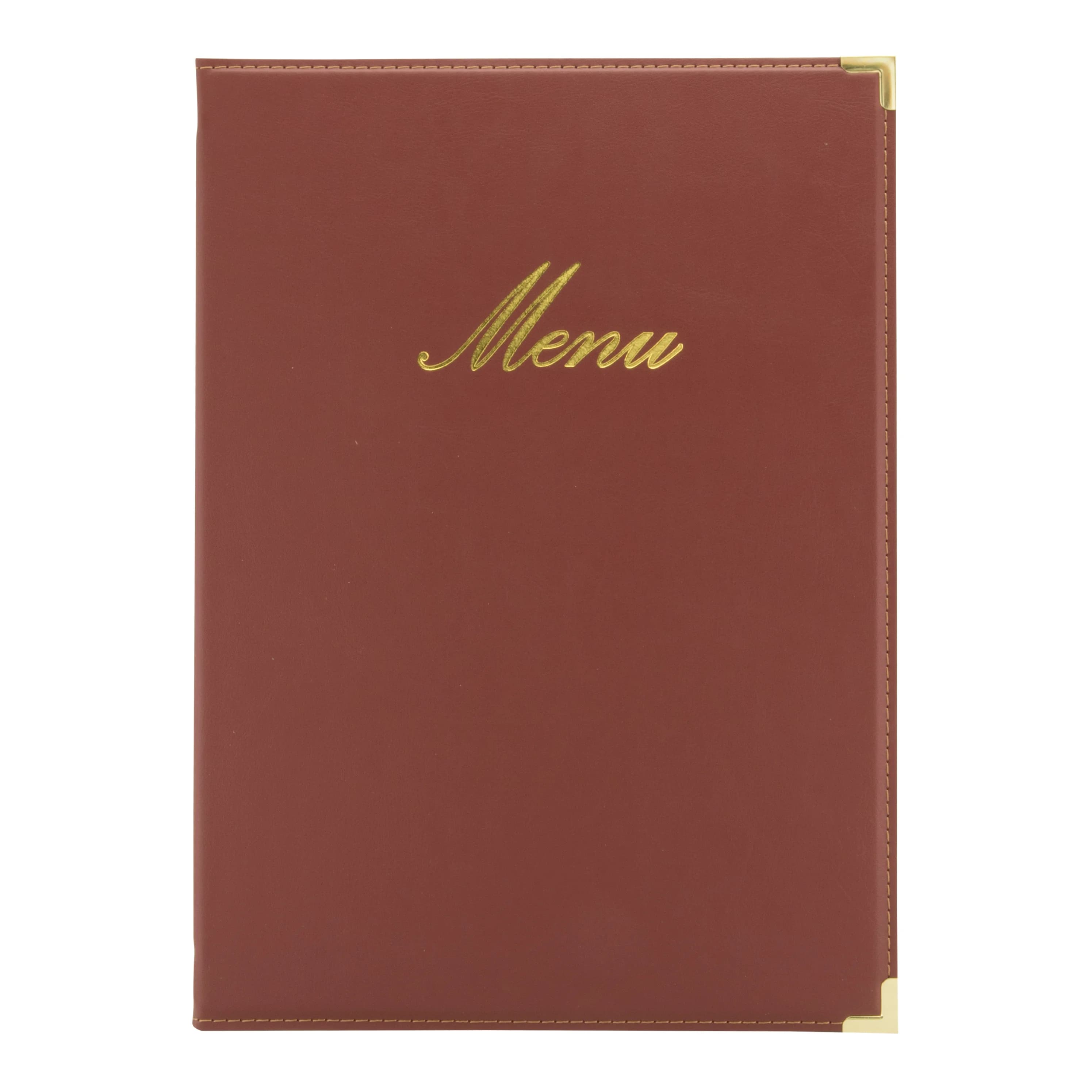 Securit® Protège-menu A4 "Classic" - Bordeaux - Simili-cuir - 4 vues