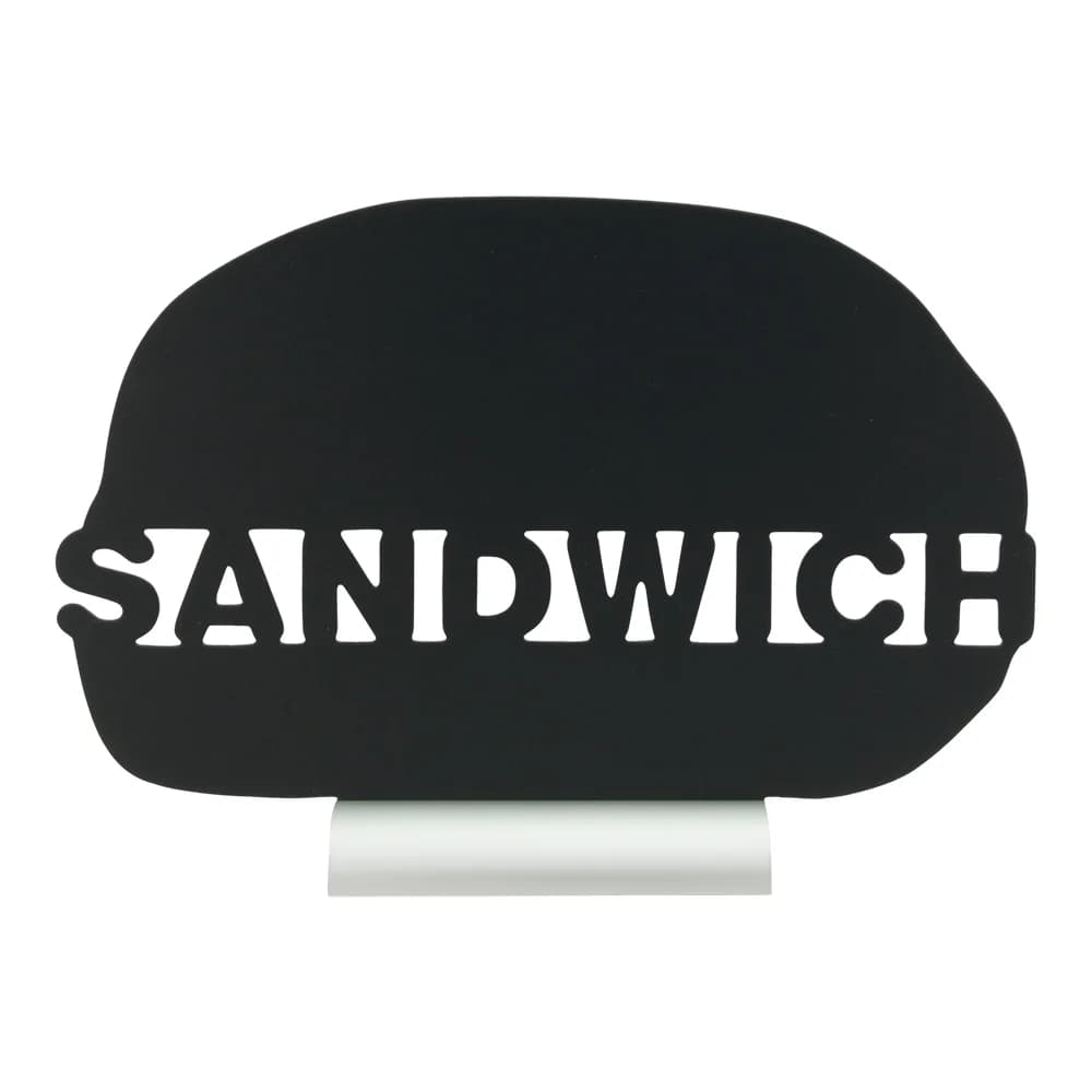 Securit® Ardoise de table - Silhouette Sandwich - Socle en aluminium - Feutre-craie inclus