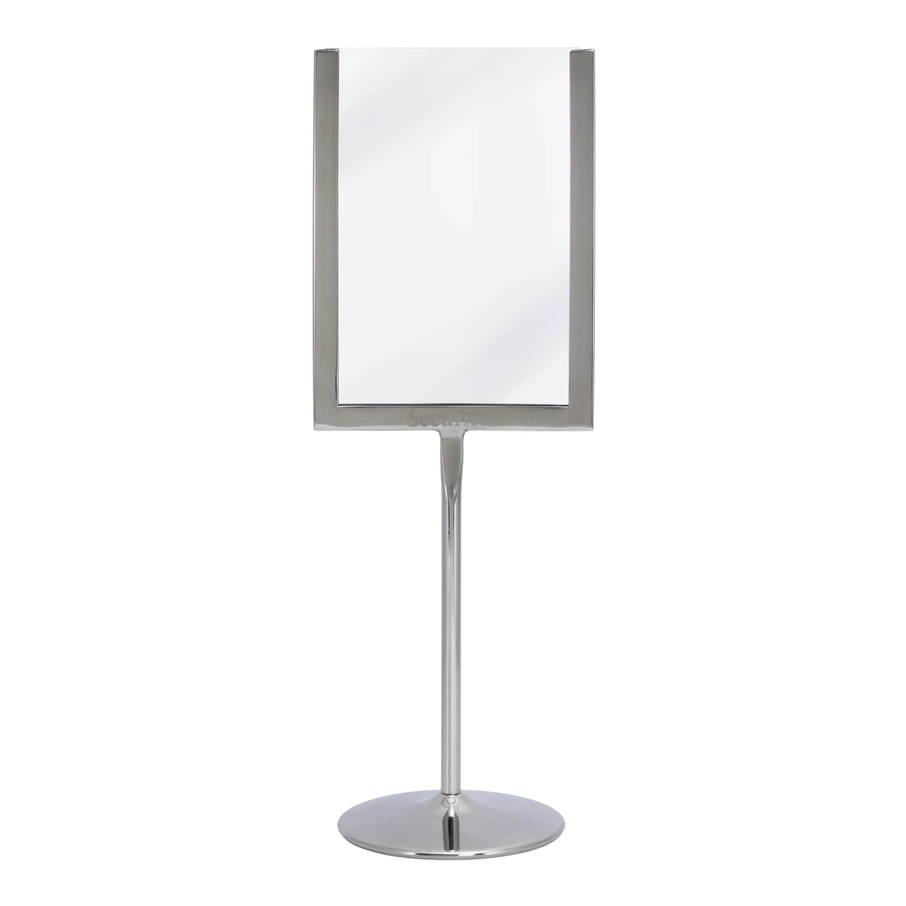 Securit® Porte-affiche métallique avec ardoise noire A6 - Inox