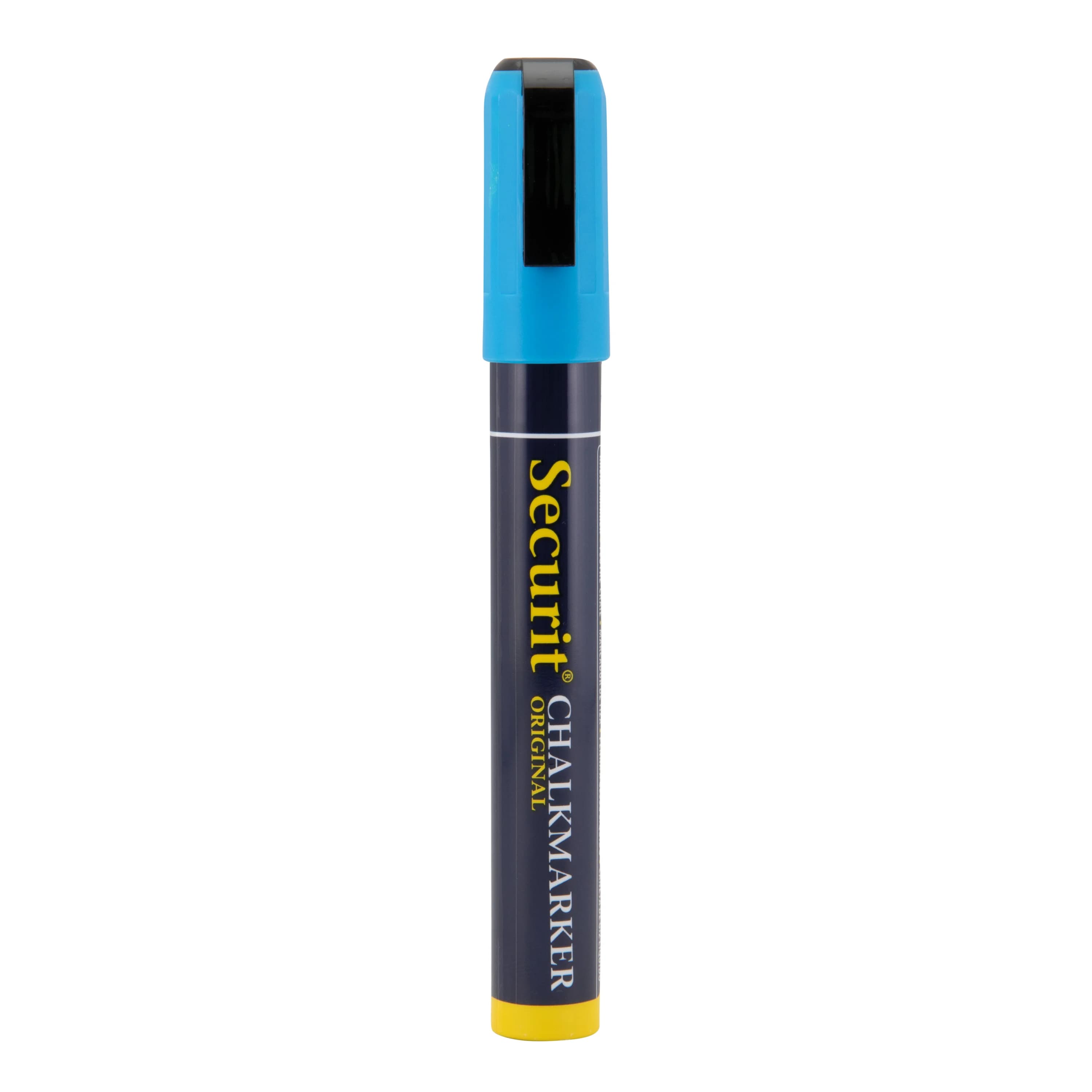 Securit® Feutre-craie à encre liquide - Bleu - Taille de mine 2-6mm biseautée