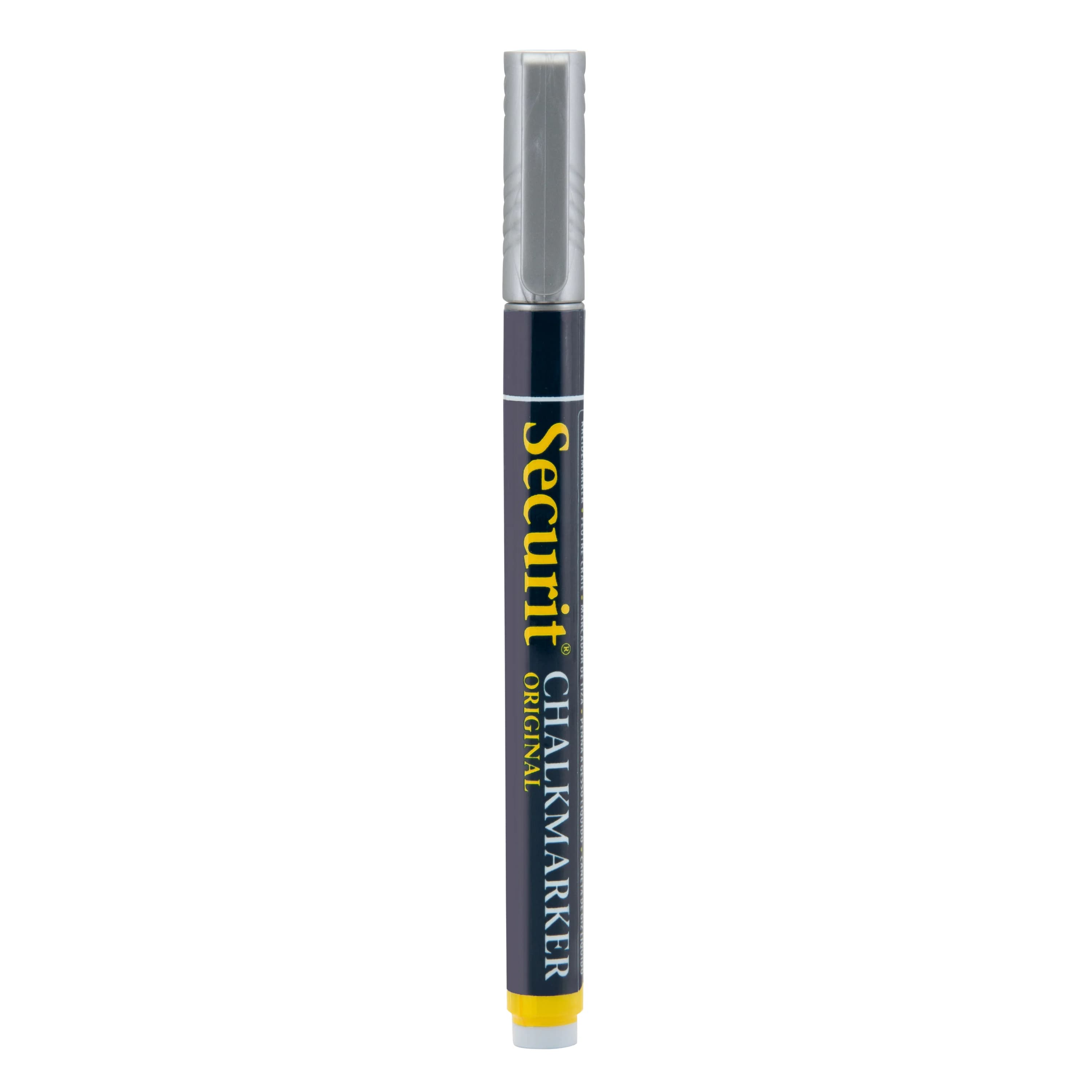 Securit® Feutre-craie à encre liquide - Argenté - Taille de mine 1-2mm obus