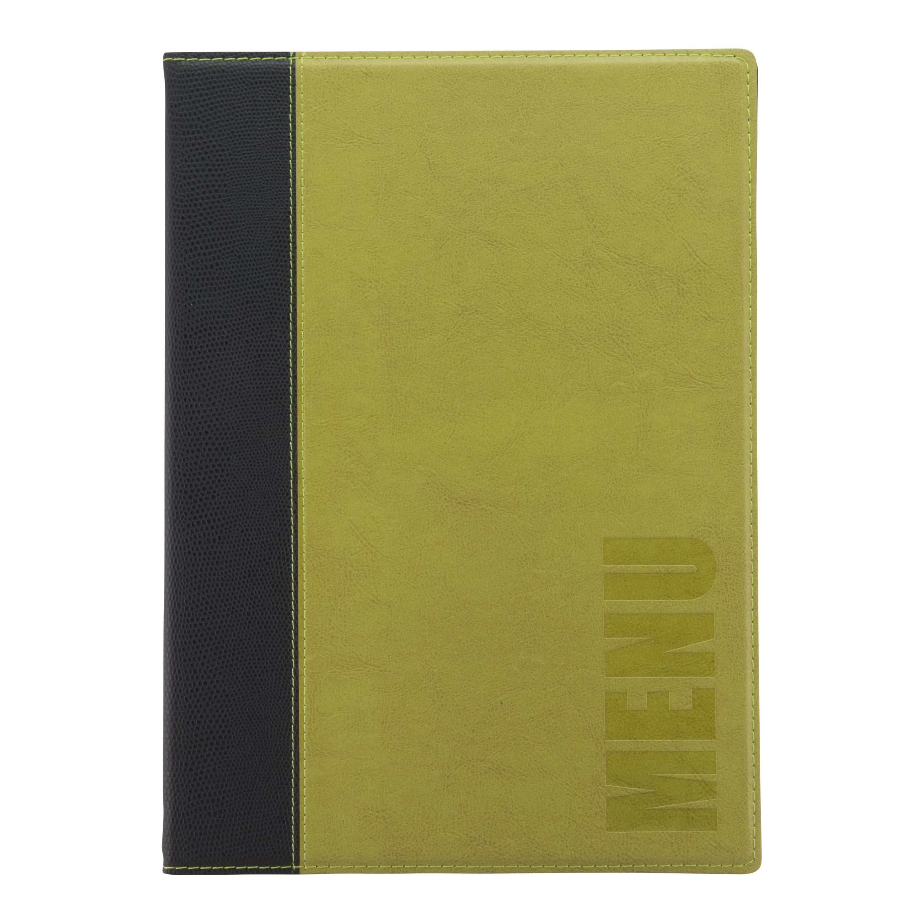 Securit® Protège-menu A4 "Trendy" - Vert - Simili-cuir - 4 vues