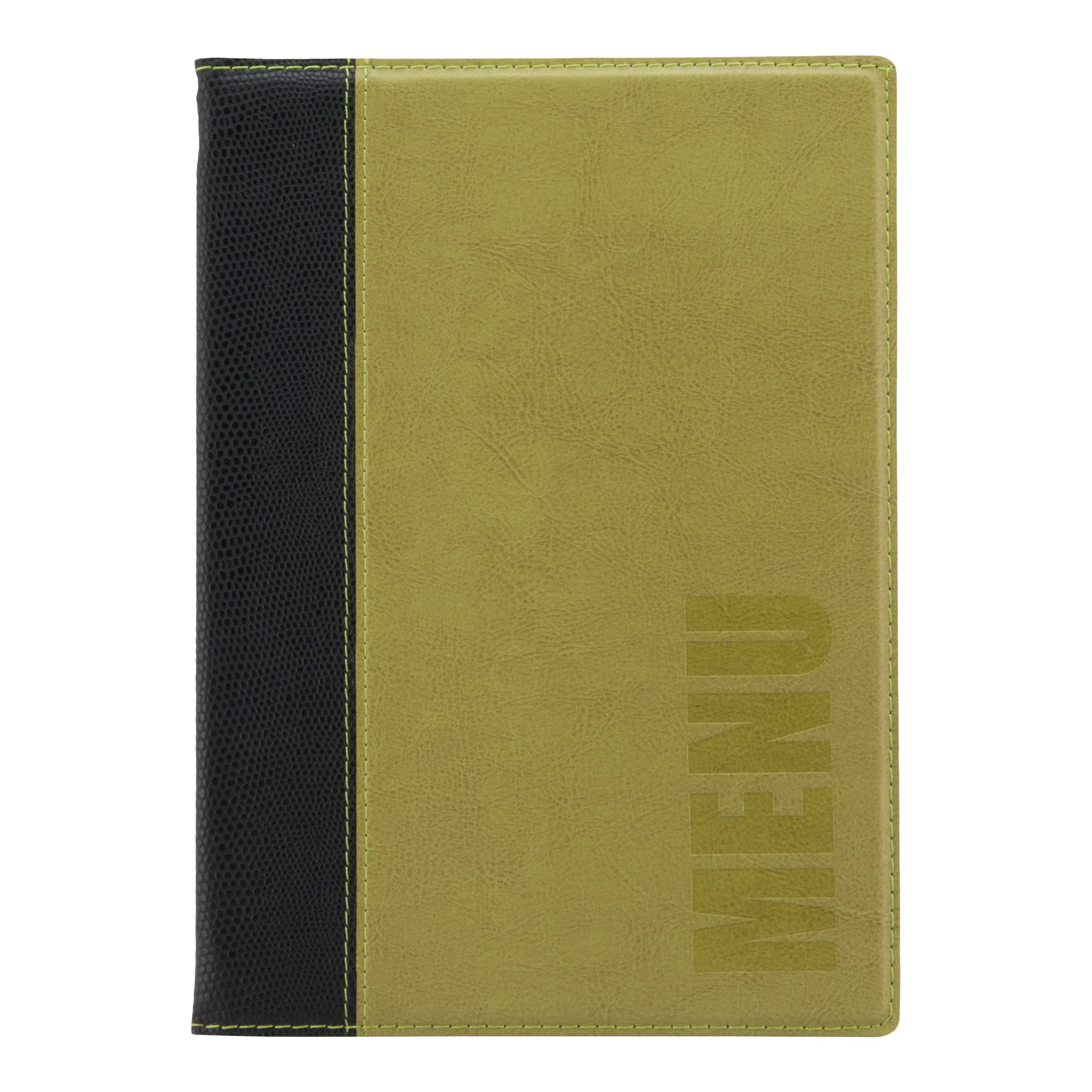 Securit® Protège-menu A5 "Trendy" - Vert - Simili-cuir - 4 vues