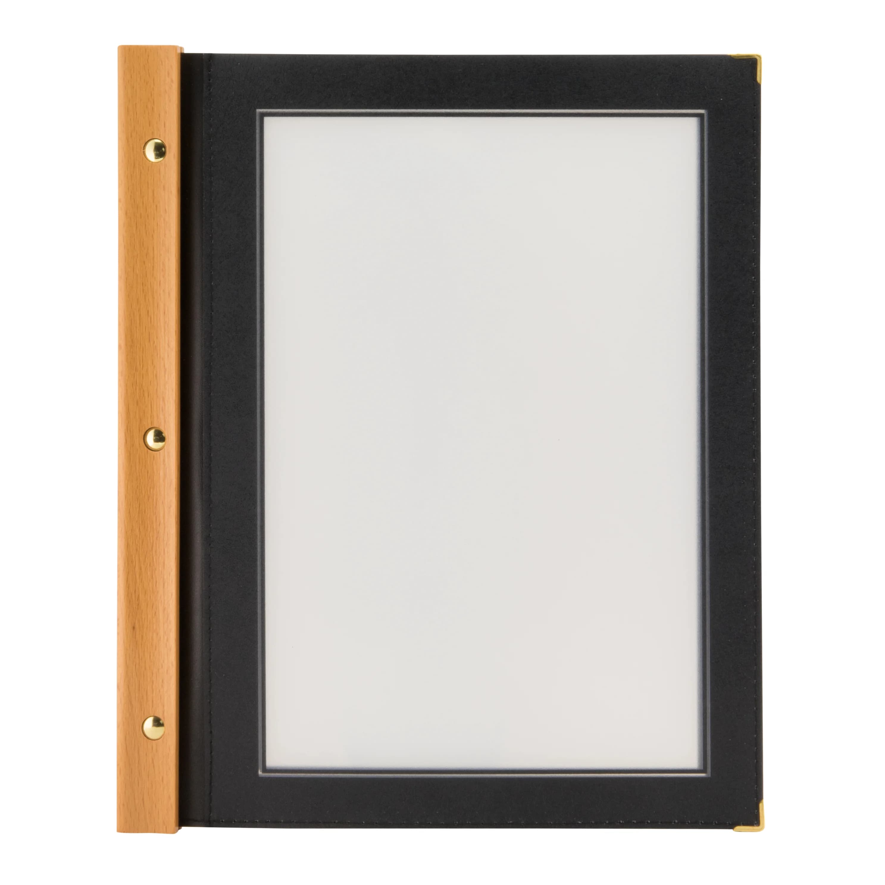 Securit® Protège-menu A4 "Wood" - Noir - 4 vues