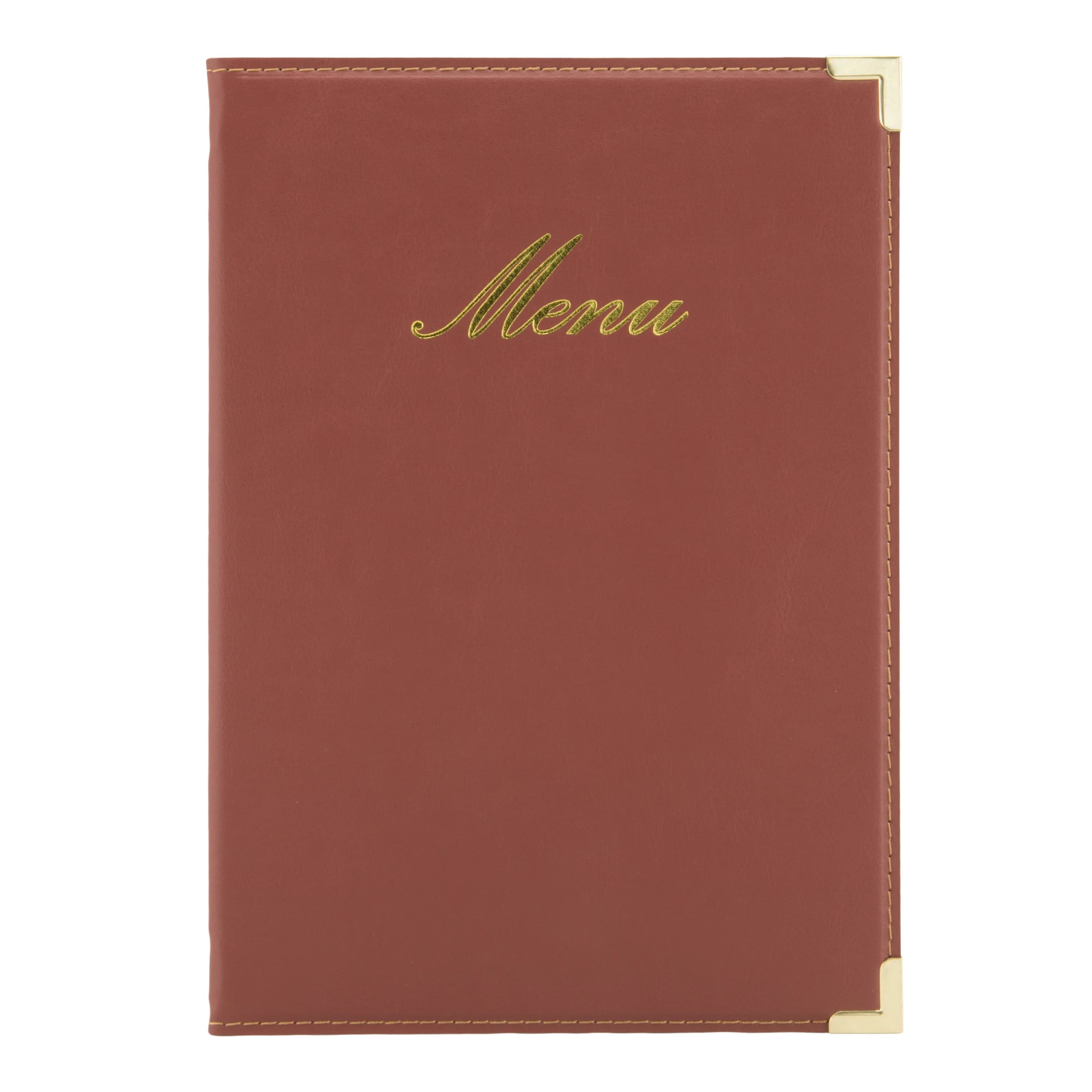 Securit® Protège-menu A5 "Classic" - Bordeaux - Simili-cuir - 4 vues
