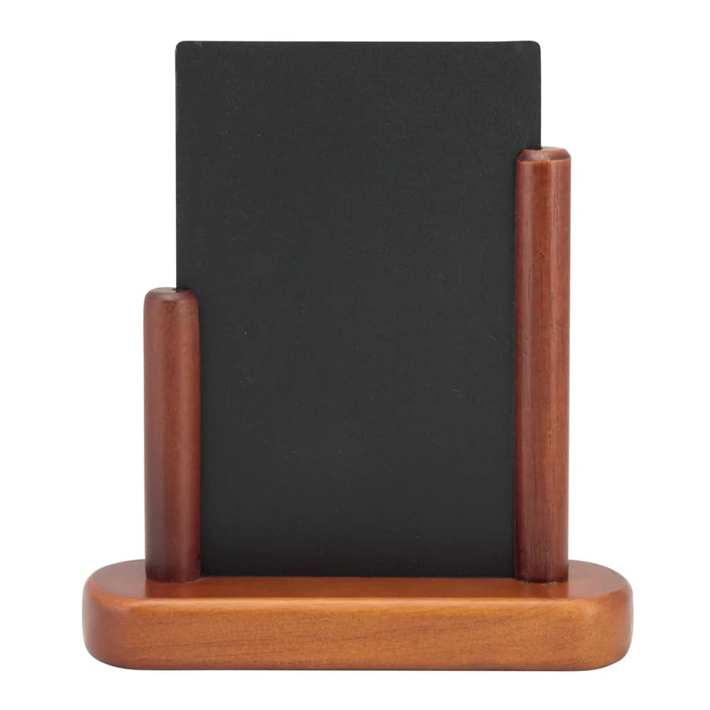 Securit® Ardoise de table "Elegant" A6 - Bois finition acajou laqué