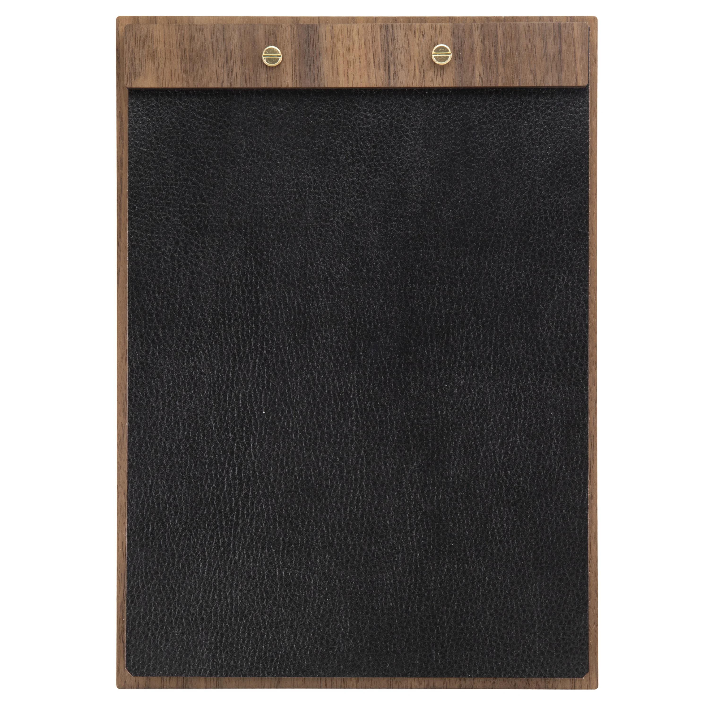 Securit® Protège-menu A4 "Walnut" - Couverture en cuir - Bois finition noyer laqué