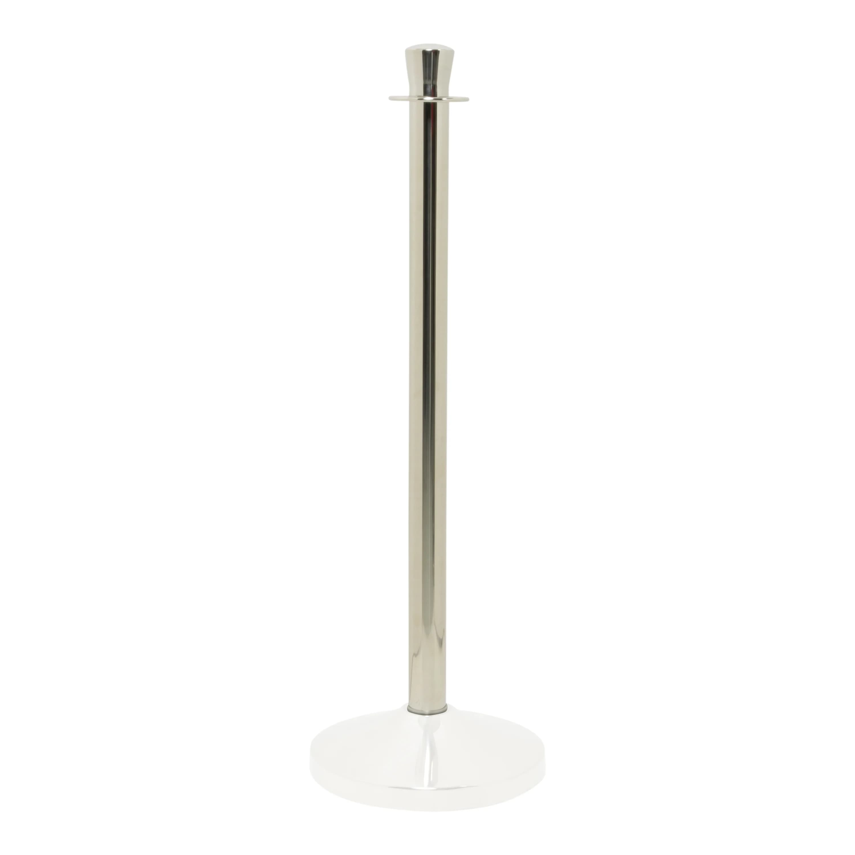 Securit® Pied Poteau d'accueil "Classic" - Chrome - Tête plate - 90cm (Socle RS-CL-CH-B2 non inclus)