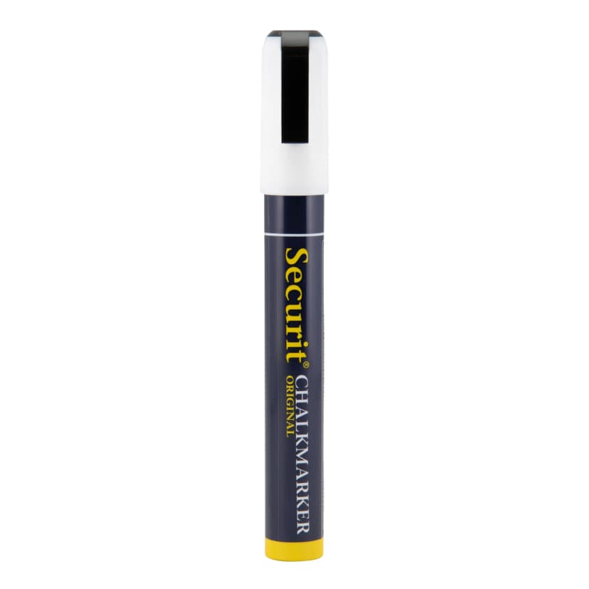 Securit® Feutre-craie à encre liquide - Blanc - Taille de mine 2-6mm biseautée