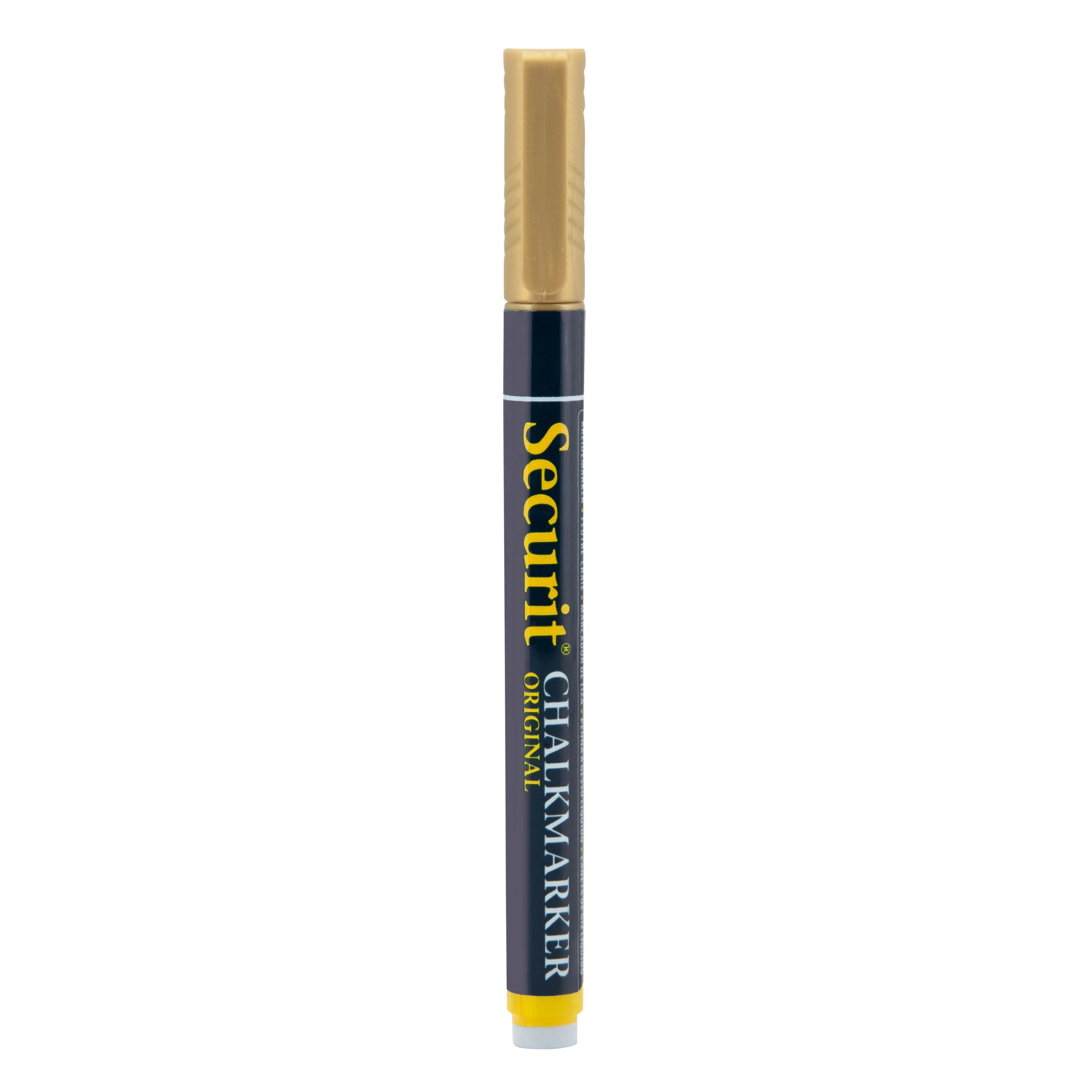 Securit® Feutre-craie à encre liquide - Doré - Taille de mine 1-2mm obus