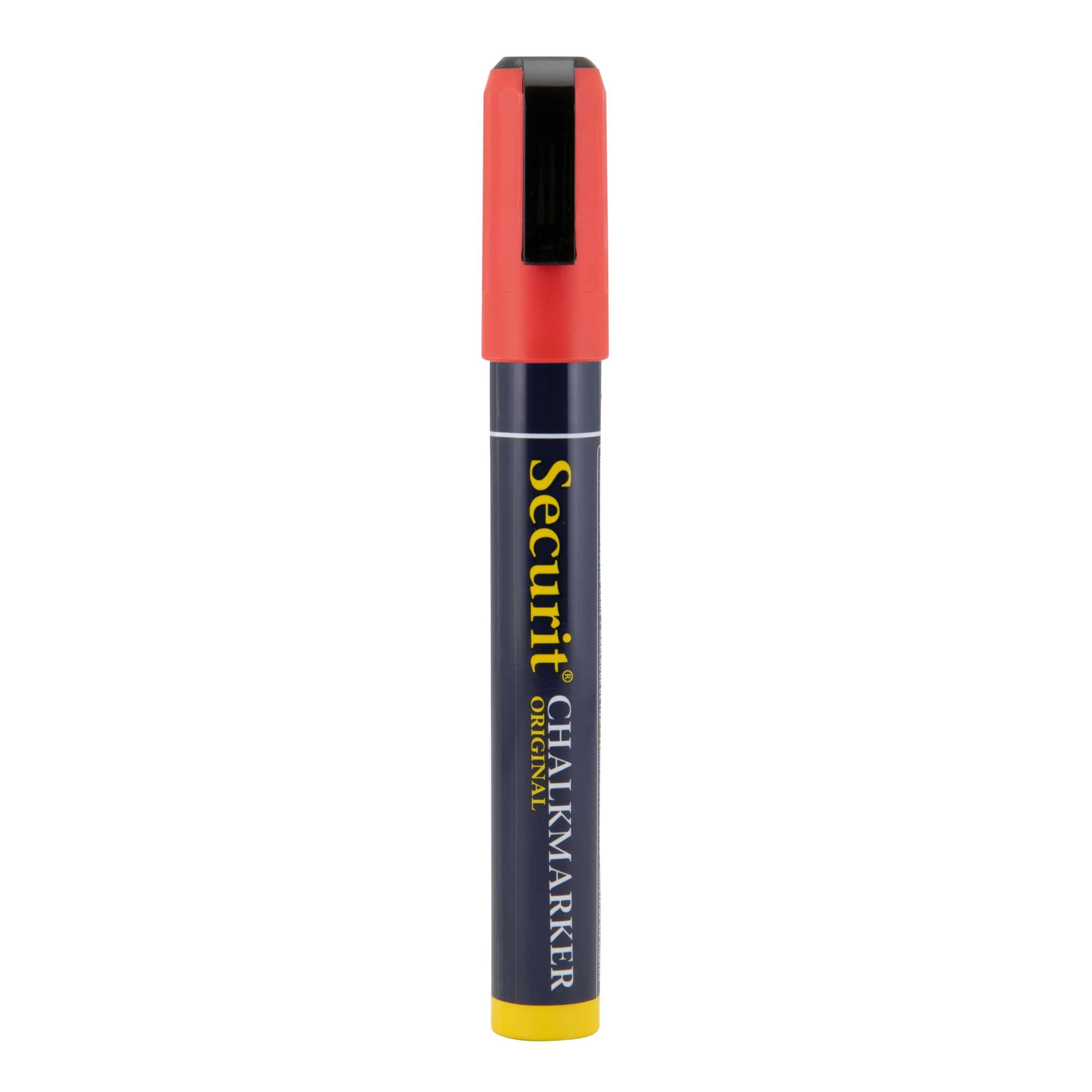 Securit® Feutre-craie à encre liquide - Rouge - Taille de mine 2-6mm biseautée
