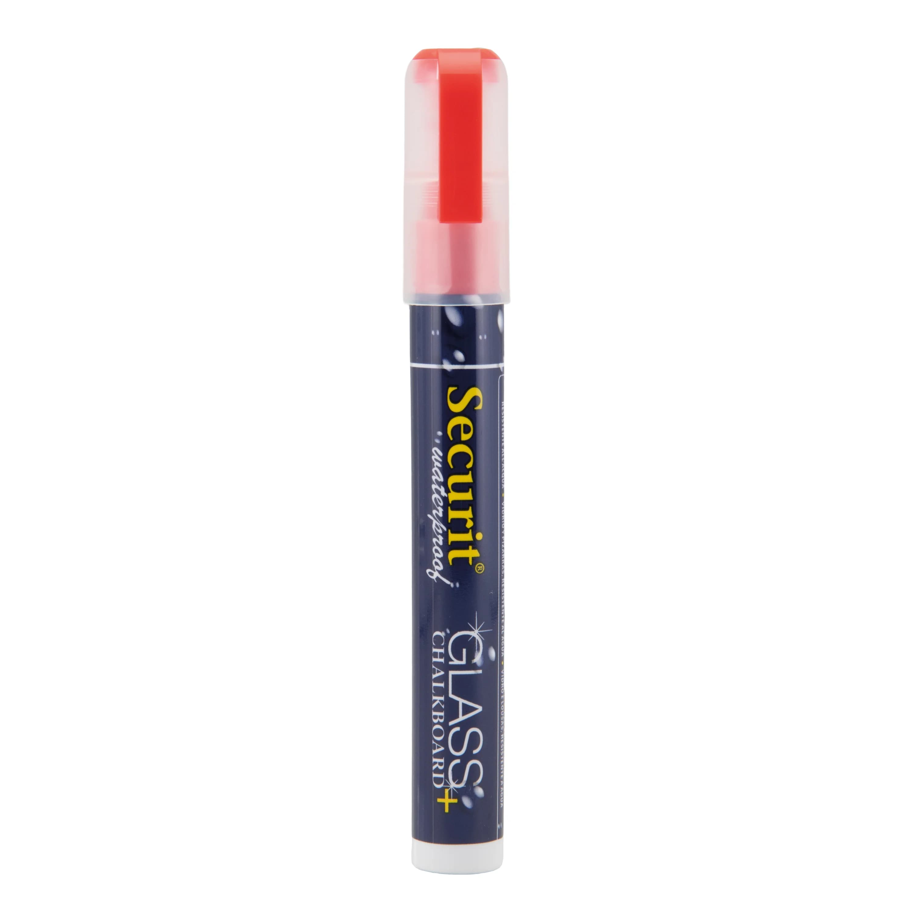Securit® Feutre-craie à encre liquide Waterproof - Rouge - Taille de mine 2-6mm biseautée