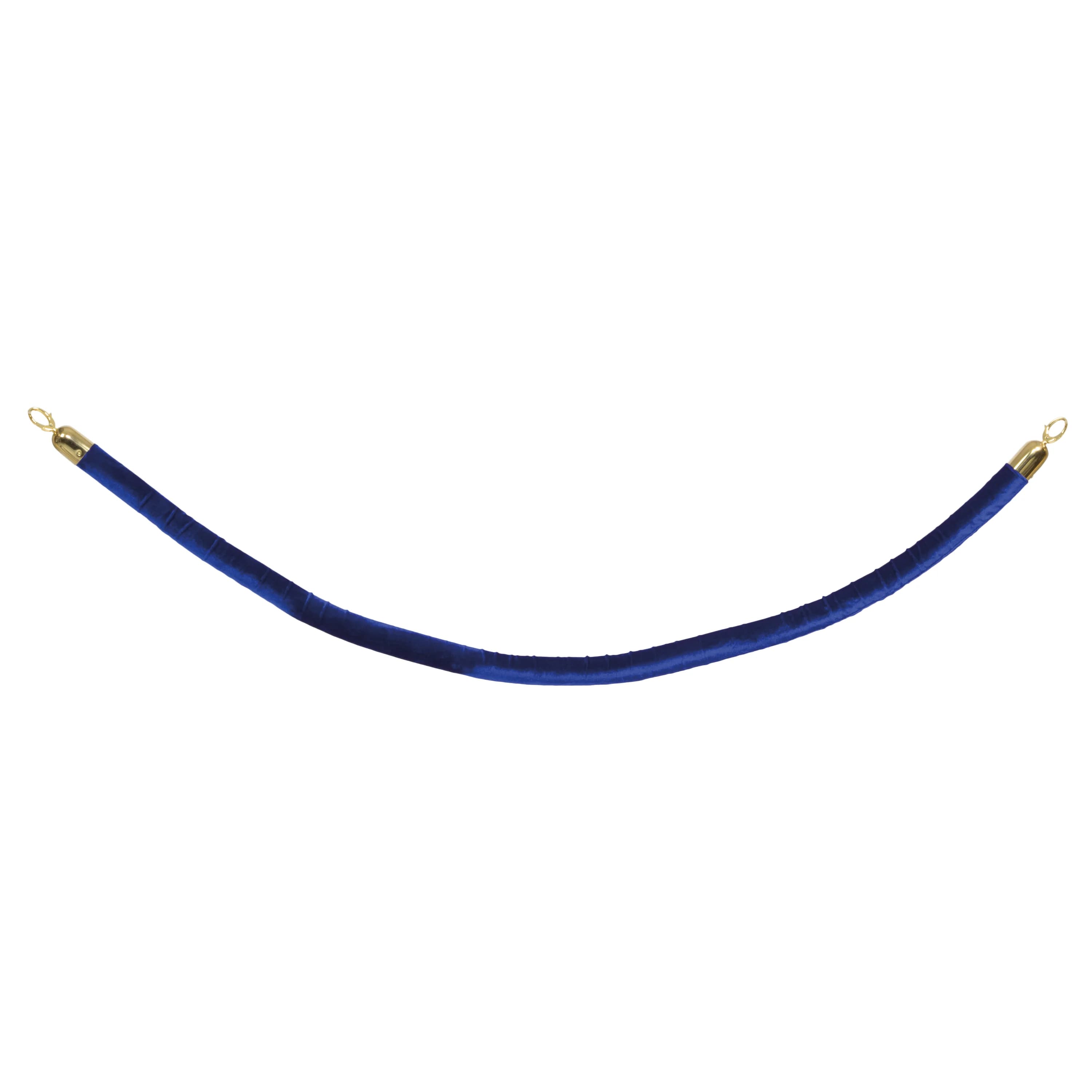 Securit® Corde en velours pour Poteau d'accueil "Classic" - Bleu - Embouts Dorés - 150cm