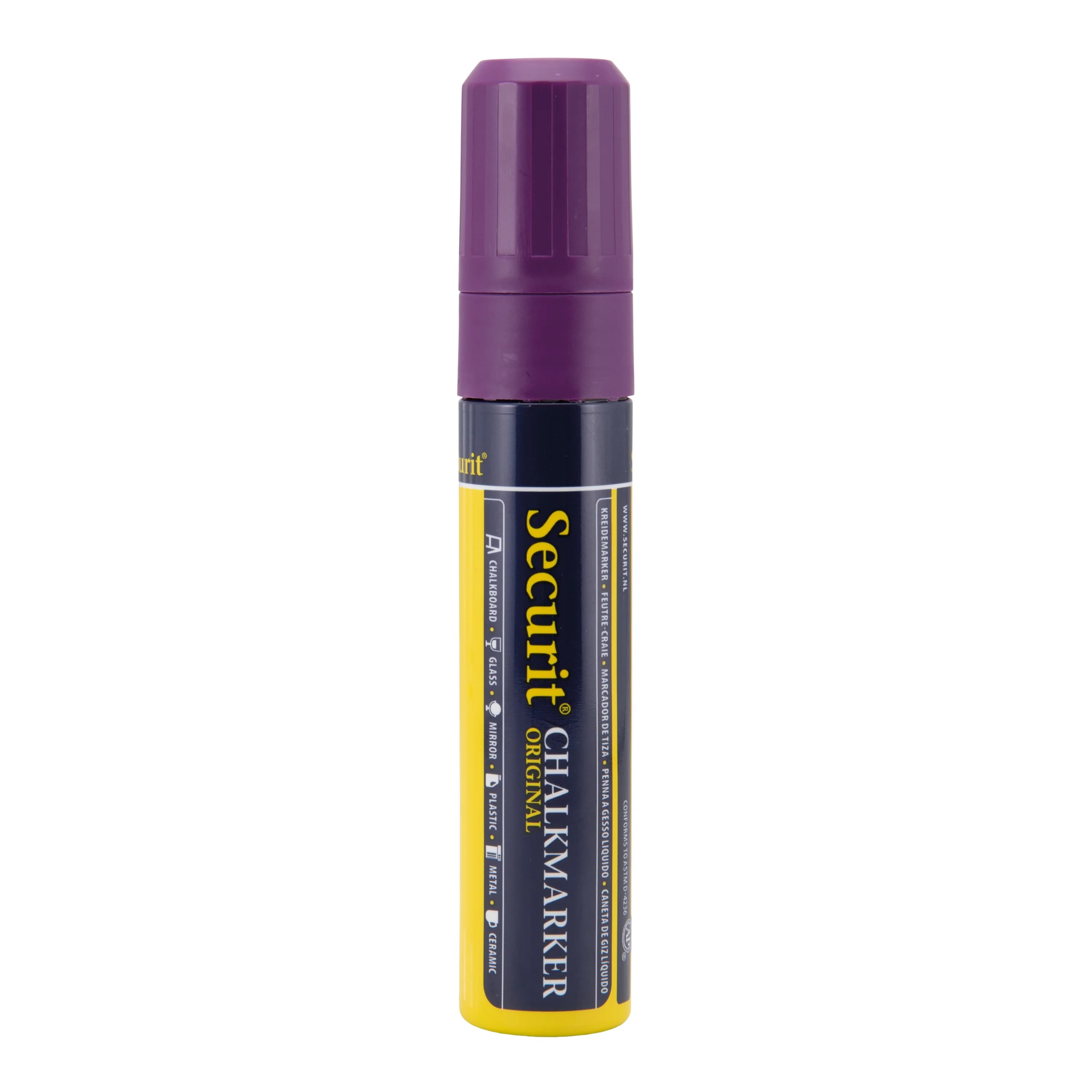 Securit® Feutre-craie à encre liquide - Violet - Taille de mine 7-15mm rectangulaire