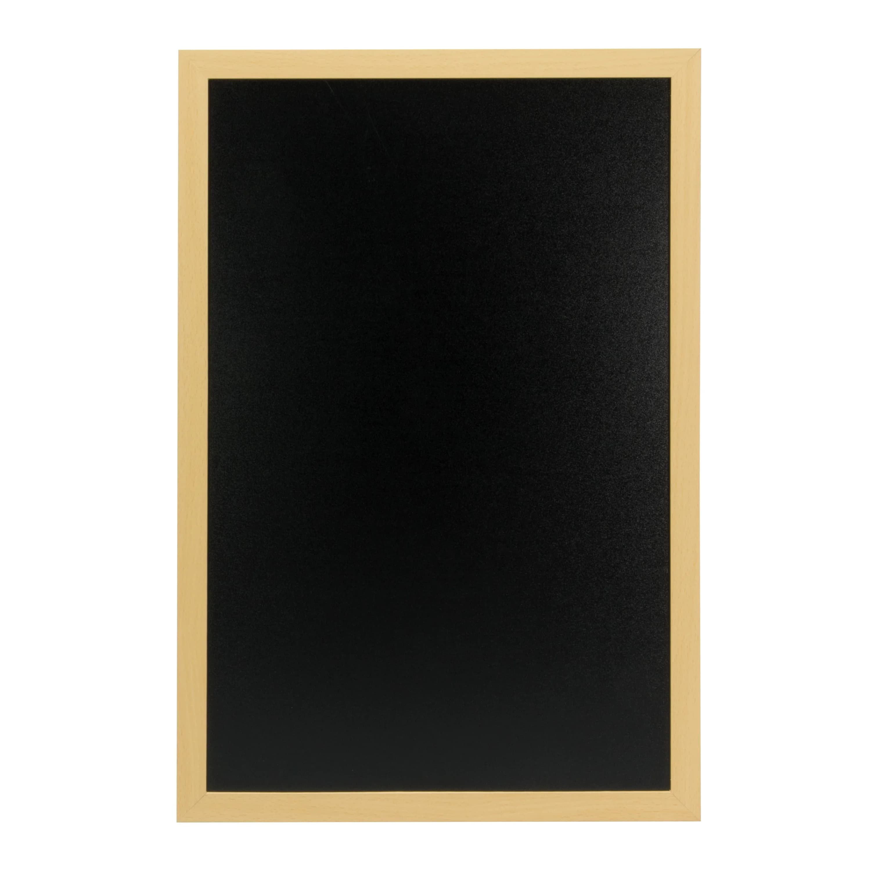 Securit® Ardoise murale "Woody" - Bois finition teck laqué - Feutre-craie et kit de montage inclus - 40x60cm