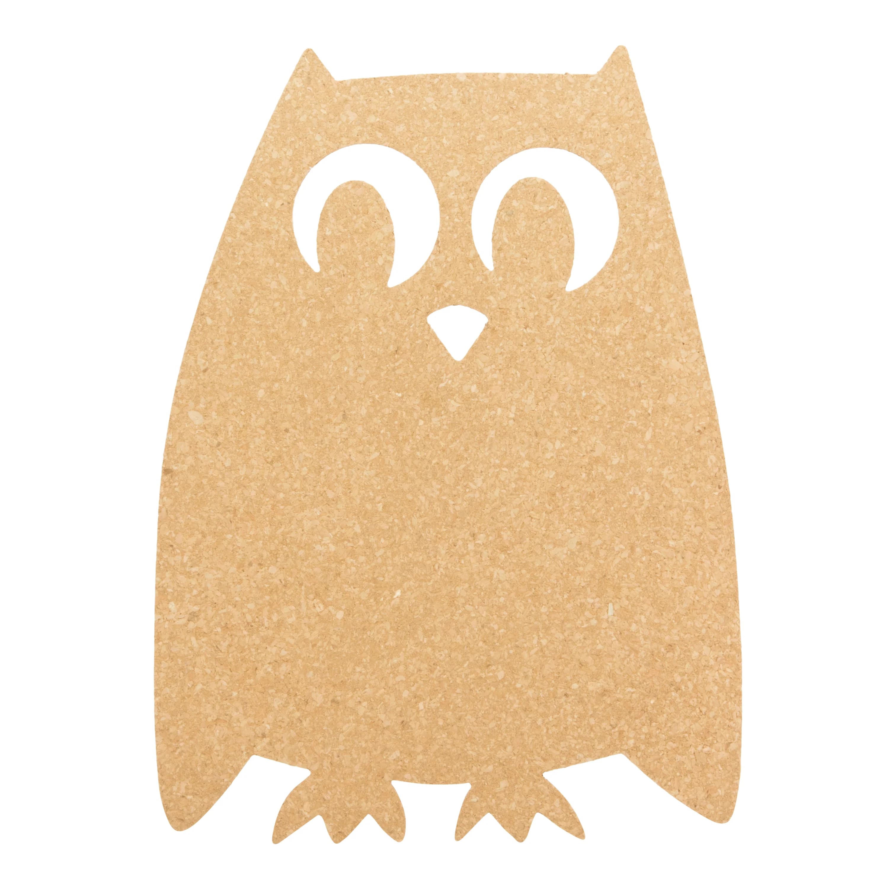 Securit® Tableau mural en liège - Silhouette Hibou - Punaise et ruban adhésif double-face pour la fixation inclus