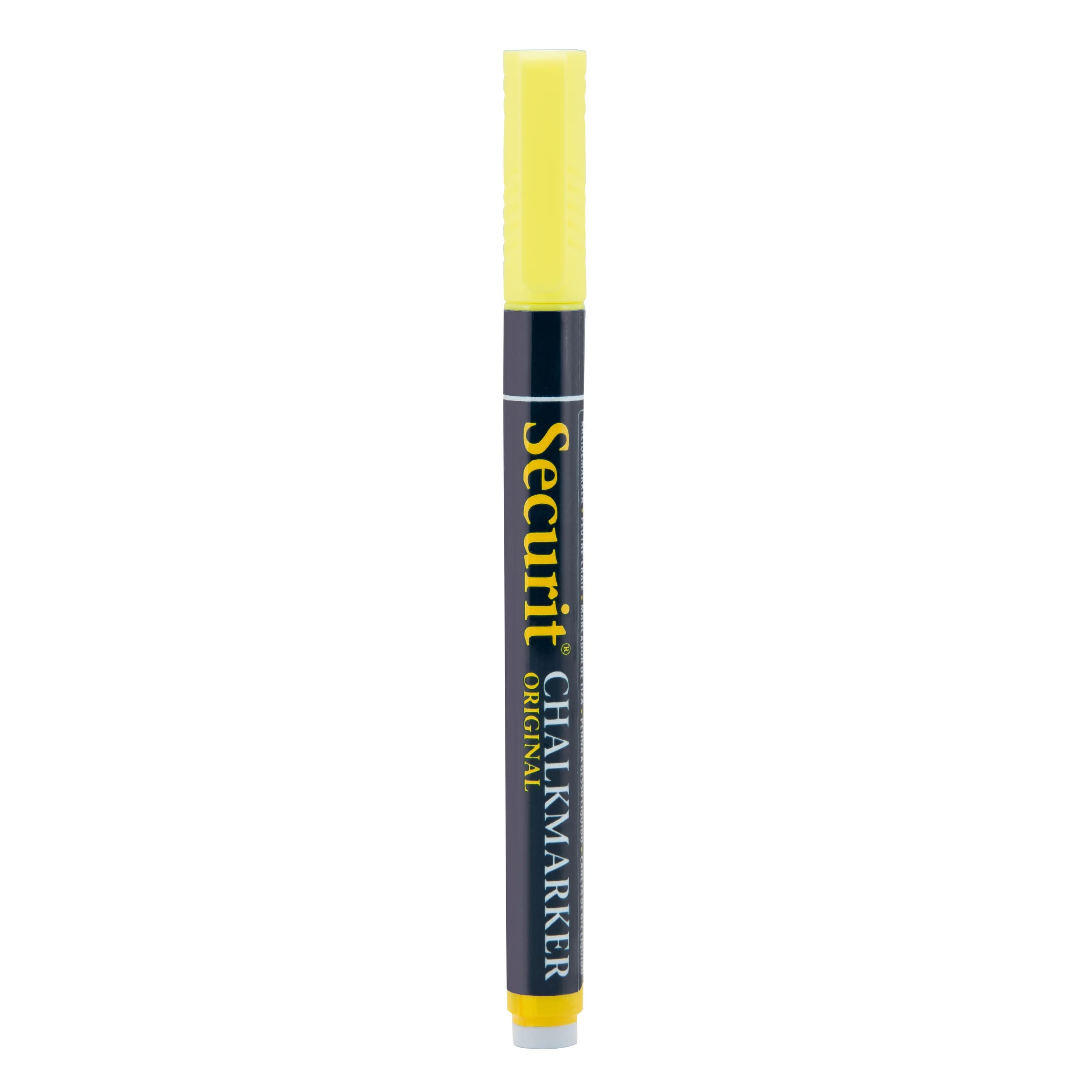 Securit® Feutre-craie à encre liquide - Jaune - Taille de mine 1-2mm obus