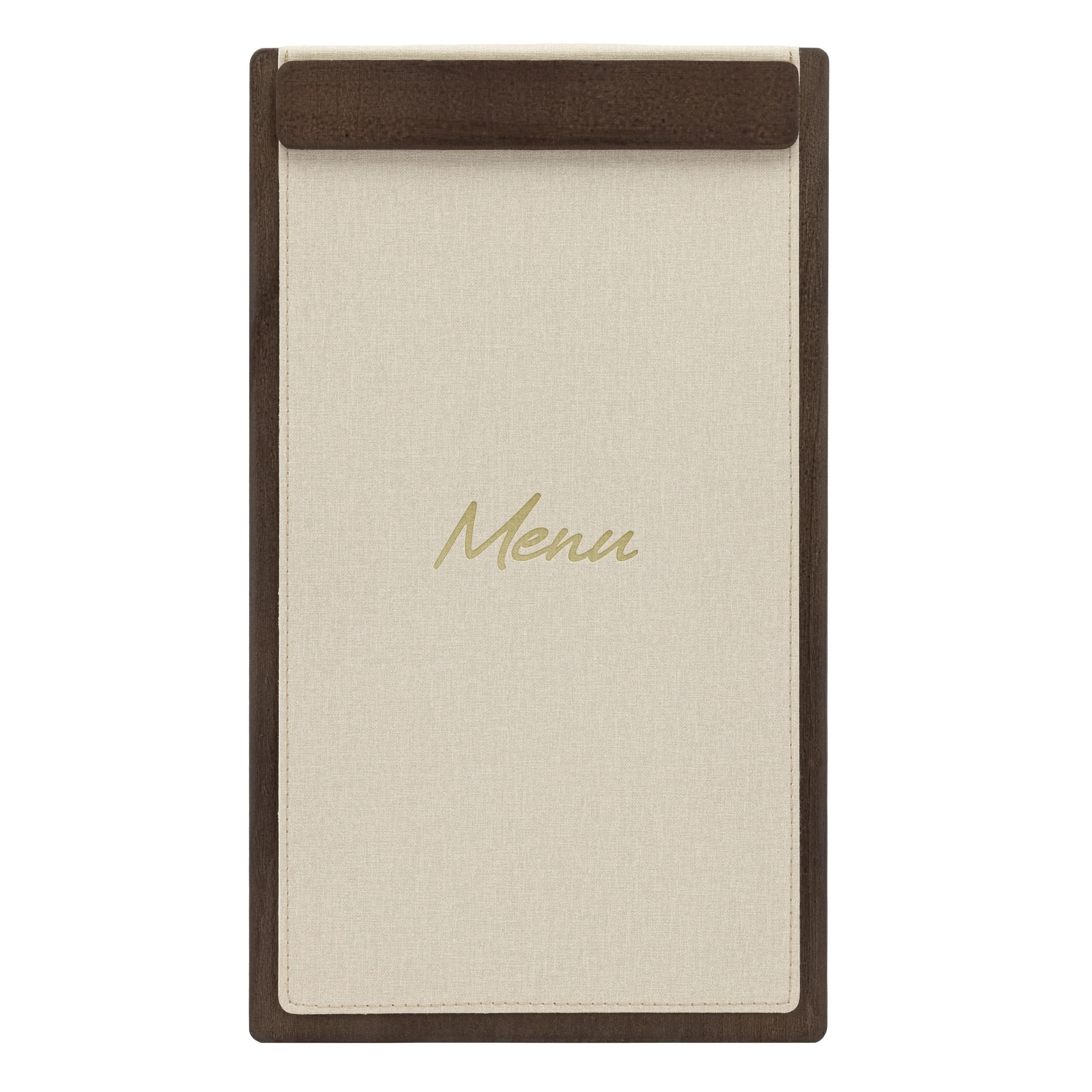 Securit® Protège-menu A45 "Signature" Wood magnétique - Marron foncé