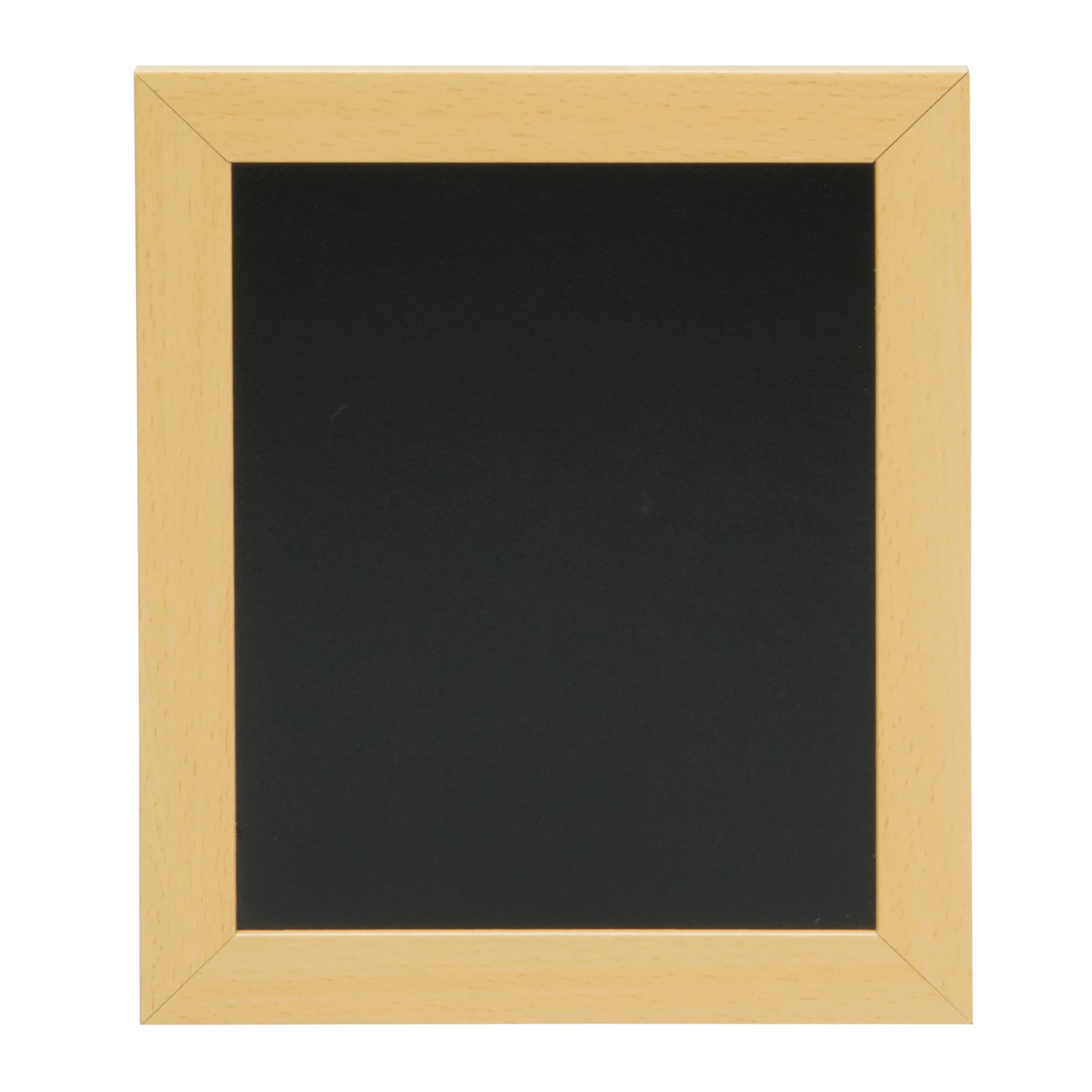 Securit® Ardoise murale "Woody" - Bois finition teck laqué - Feutre-craie et kit de montage inclus - 20x24cm