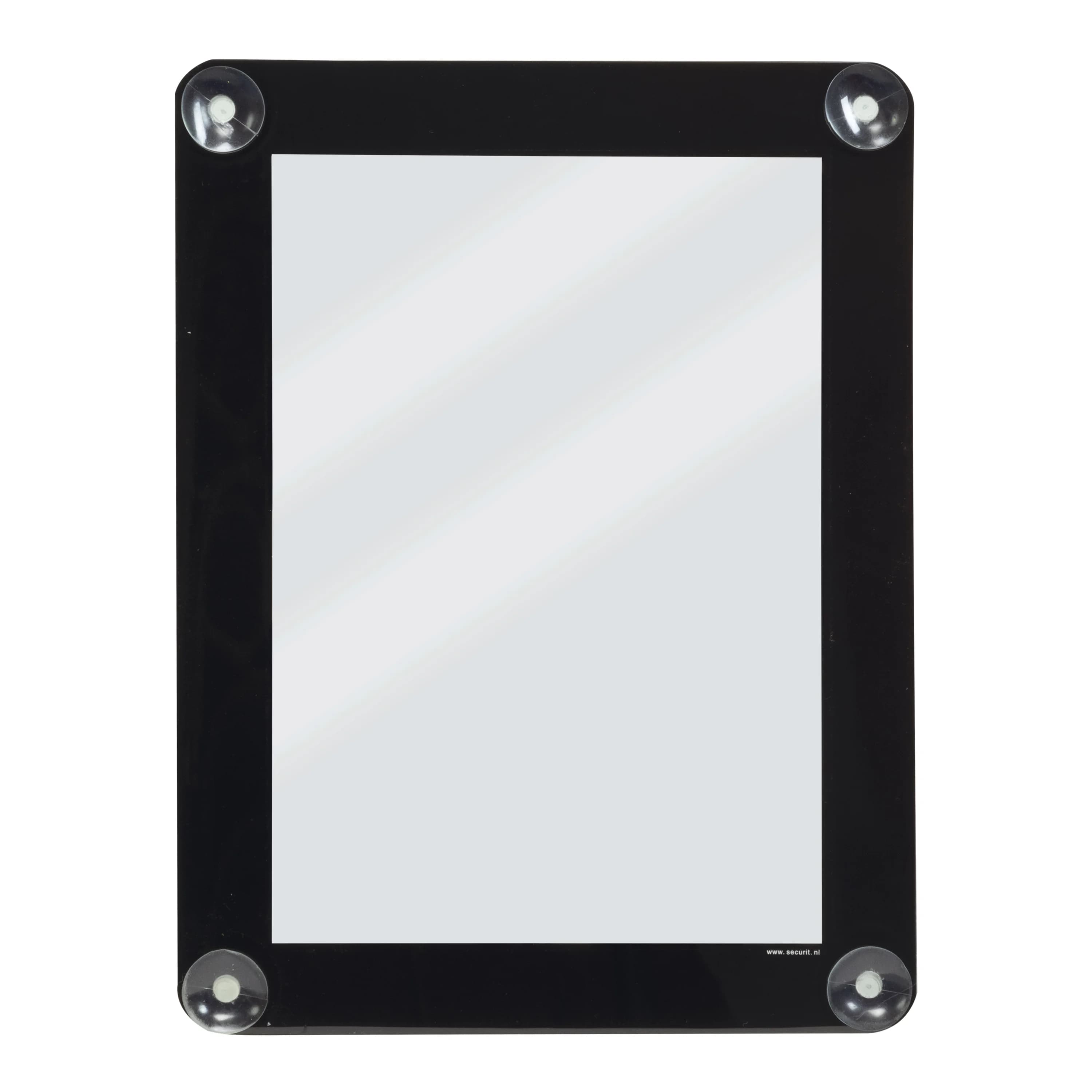 Securit® Porte-affiche A4 pour vitrine - Noir - Avec 4 ventouses - Double-face
