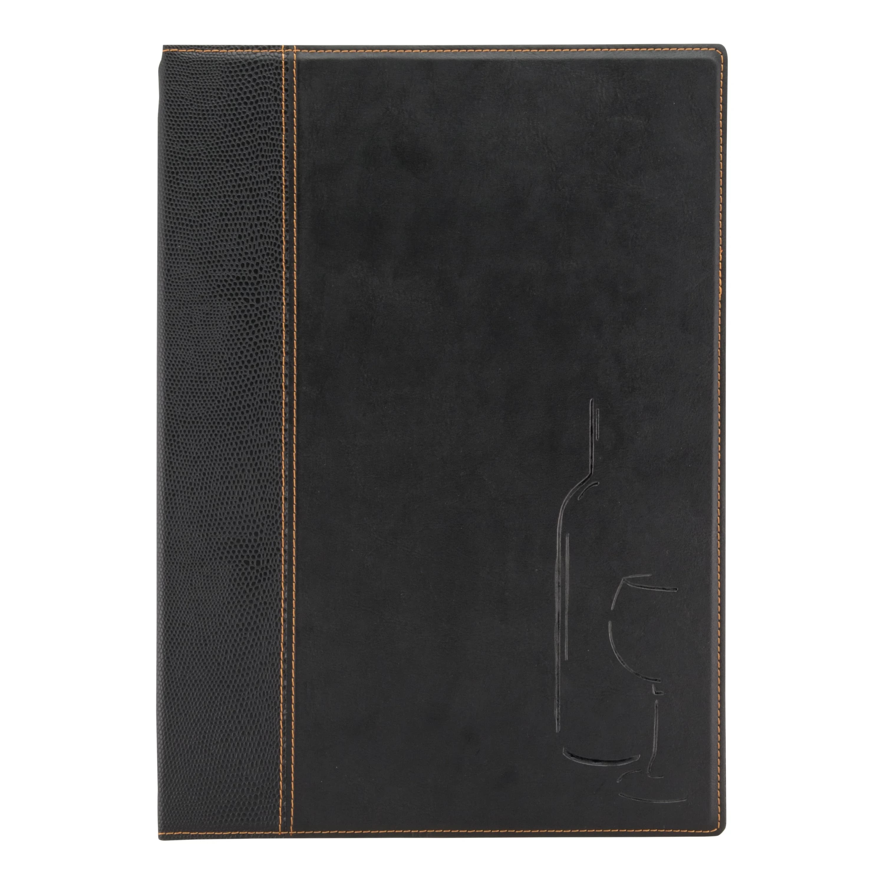 Securit® Protège-menu carte des boissons A4 "Trendy" - Noir - Simili-cuir - 4 vues