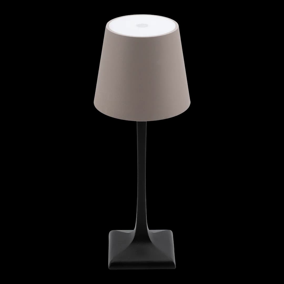 Securit® Lampe de table LED sans fil "Milano" - Noir/Taupe - Intérieur/Extérieur - Câble magnétique inclus