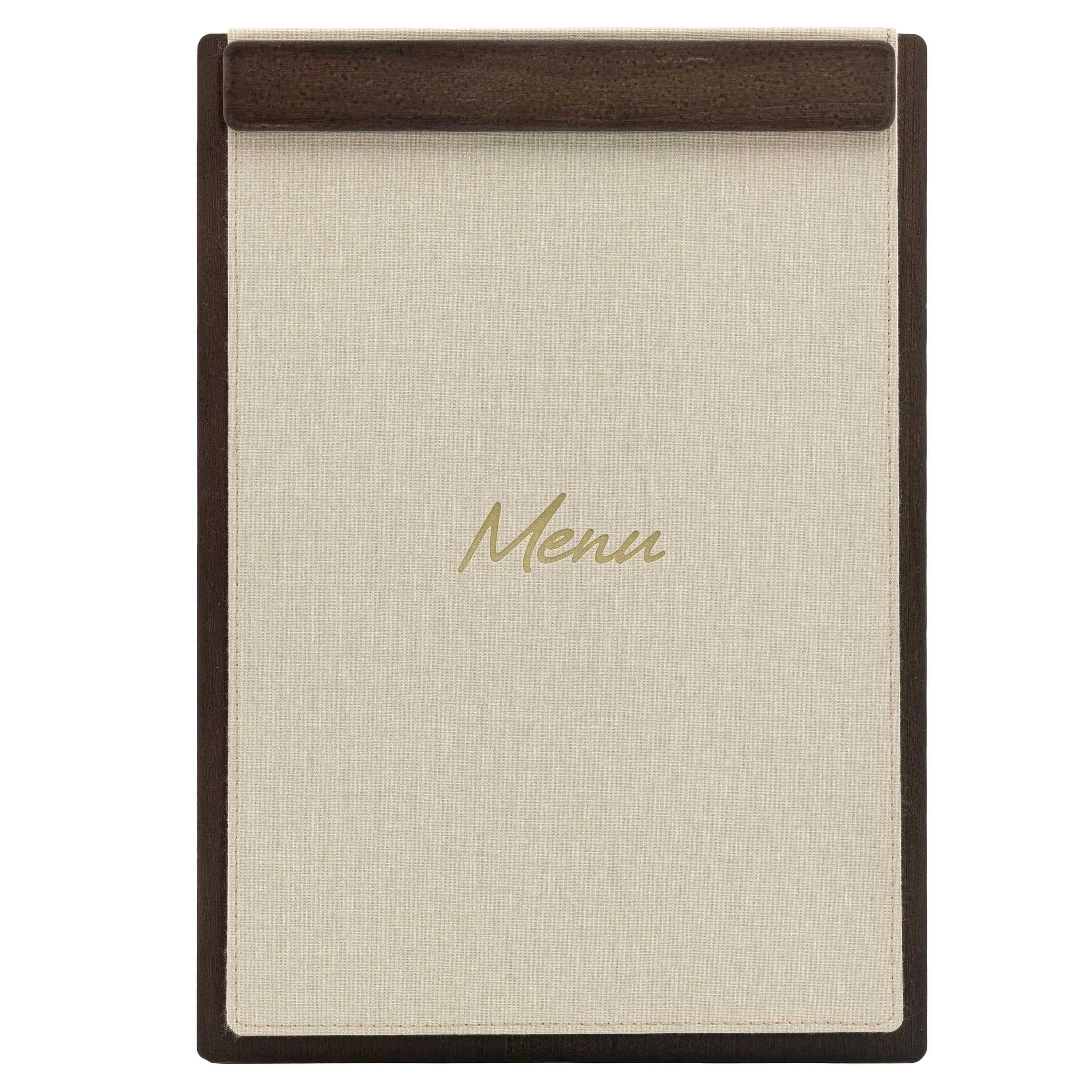 Securit® Protège-menu A4 "Signature" Wood magnétique - Marron foncé